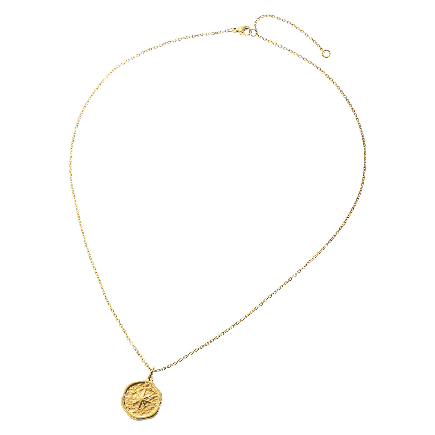 デルークス ステンレス シンプル コインネックレス