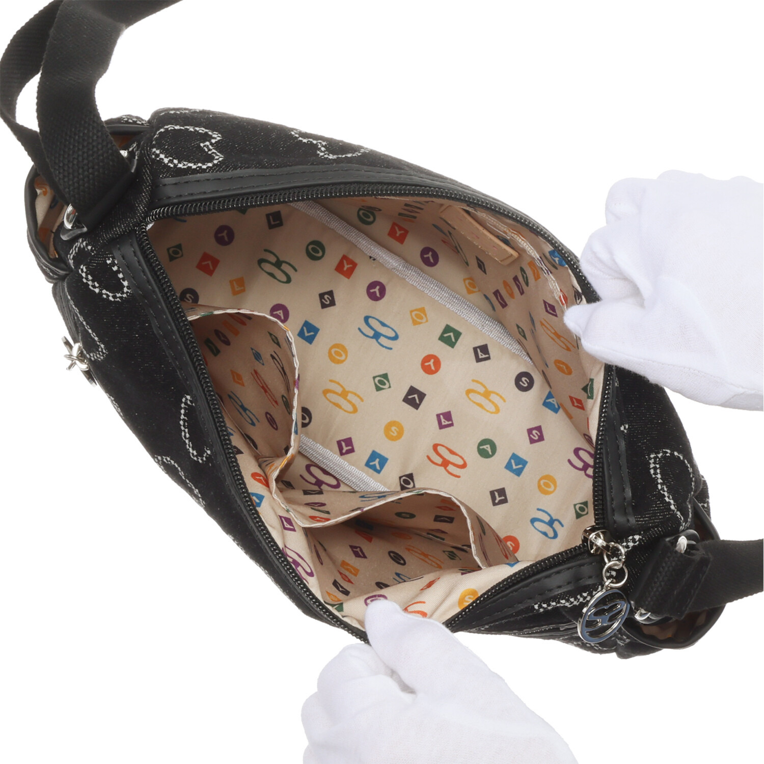 サボイ ハート柄デニム ショルダーバッグ