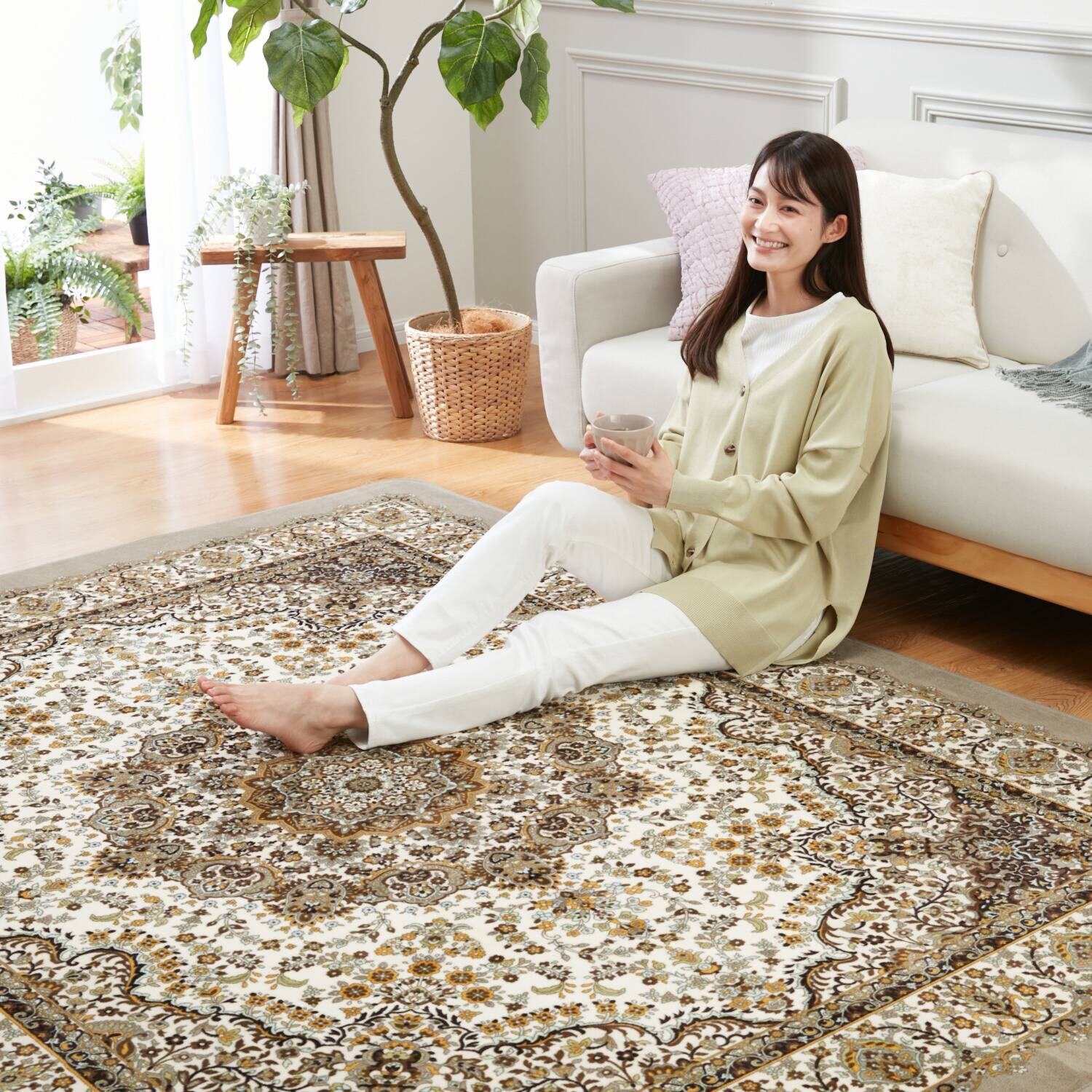 大津毛織 洗える、軽量、あたたかい 吸湿発熱ホットテックス カーペット ＜長方形＞ １９０×２４０ｃｍ