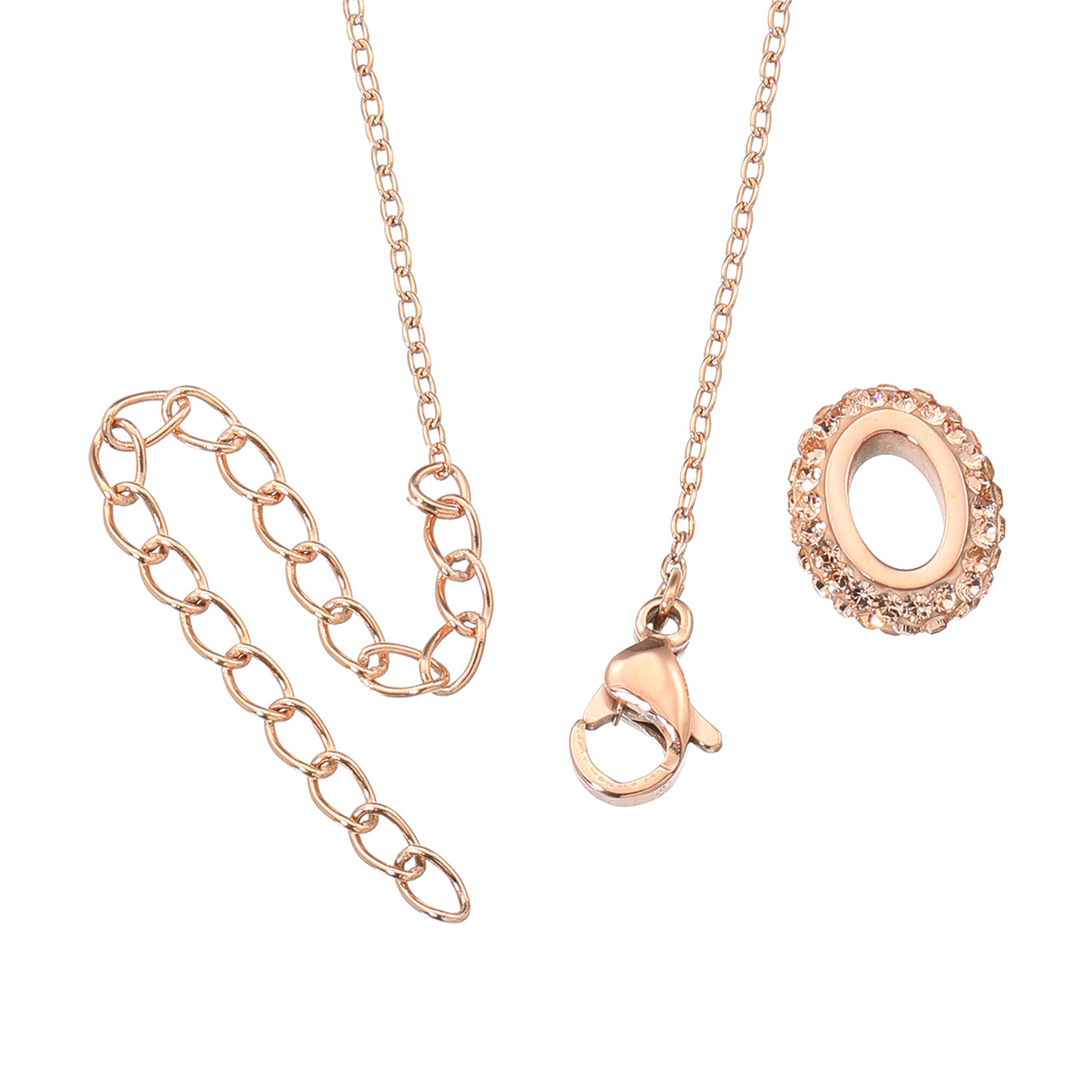 エービーステン ステンレス クリスタルガラス オーバルパヴェ ペンダント