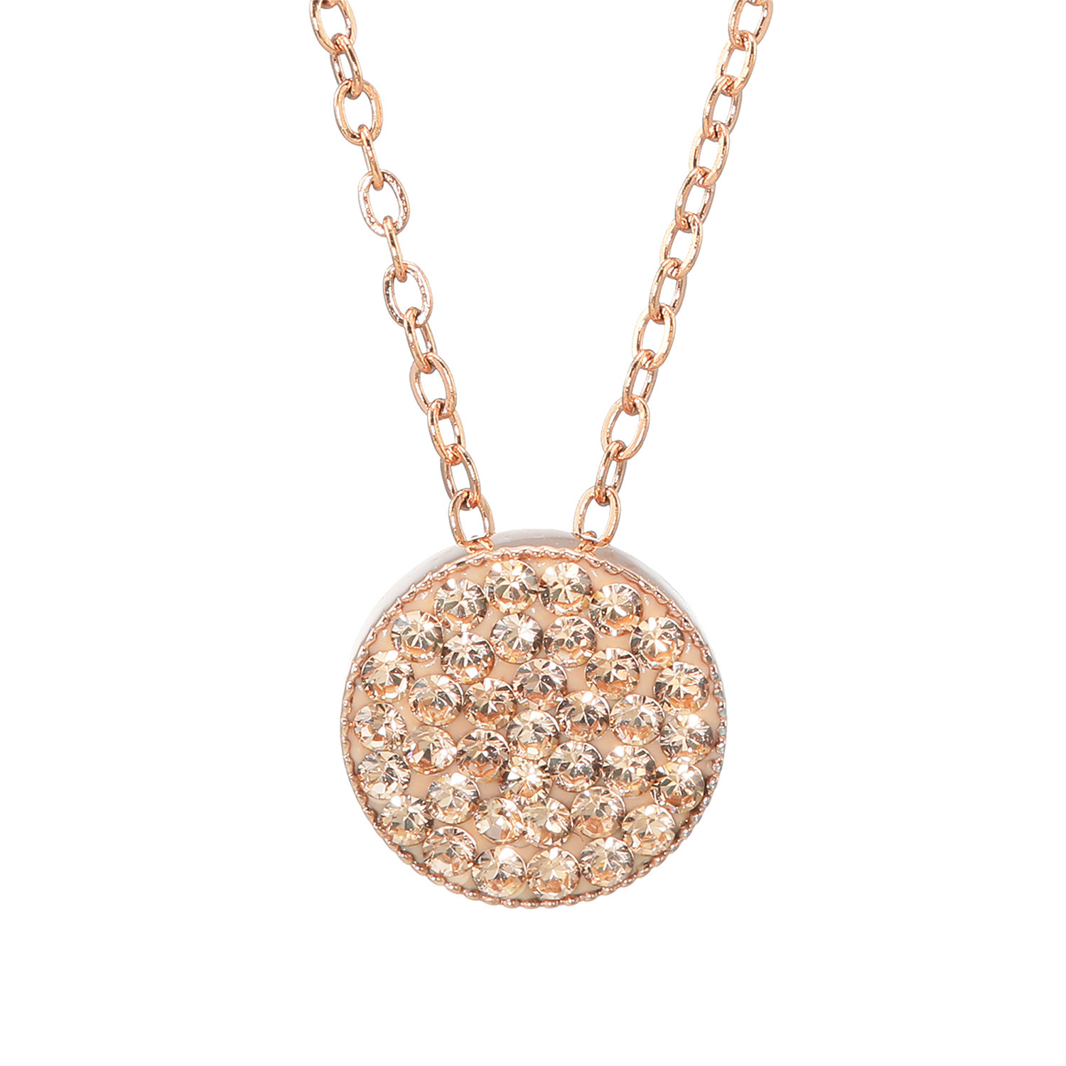 エービーステン ステンレス クリスタルガラス ラウンドパヴェ ペンダント