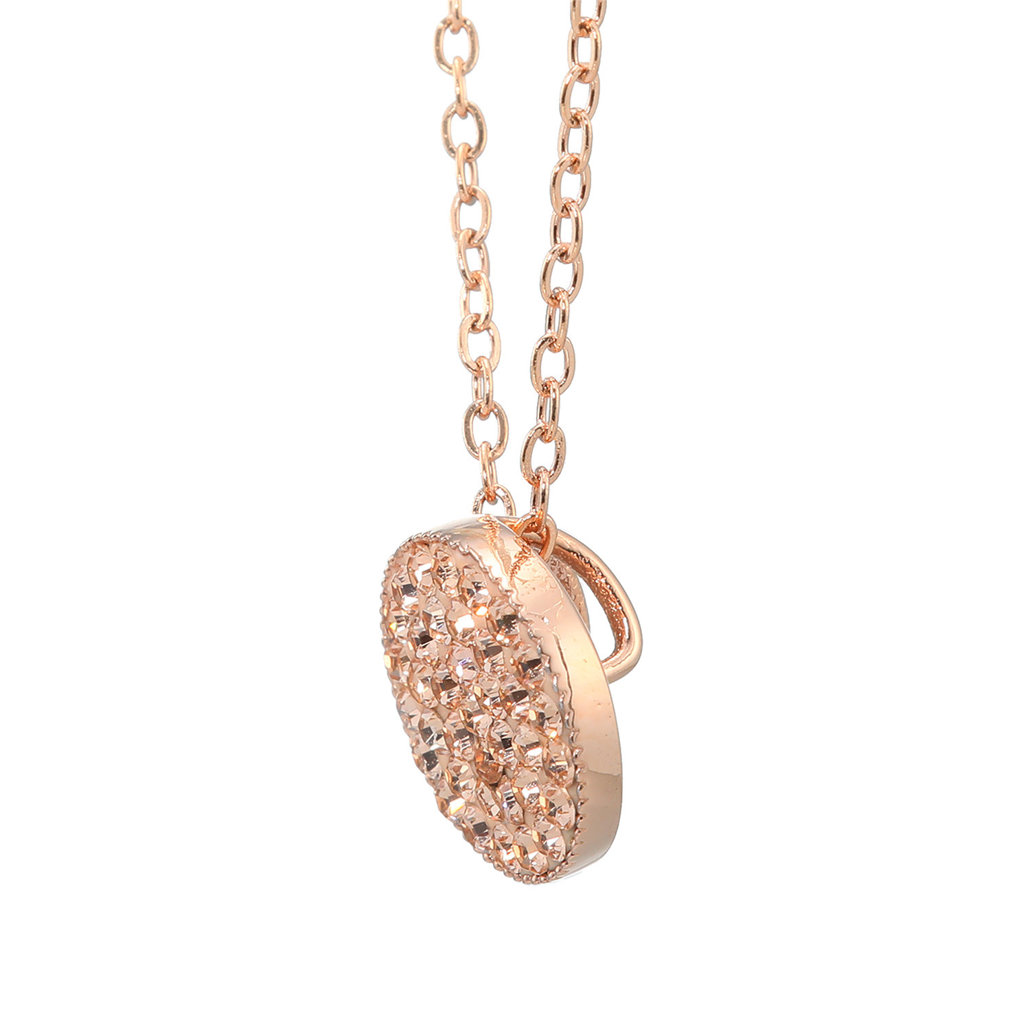 エービーステン ステンレス クリスタルガラス ラウンドパヴェ ペンダント