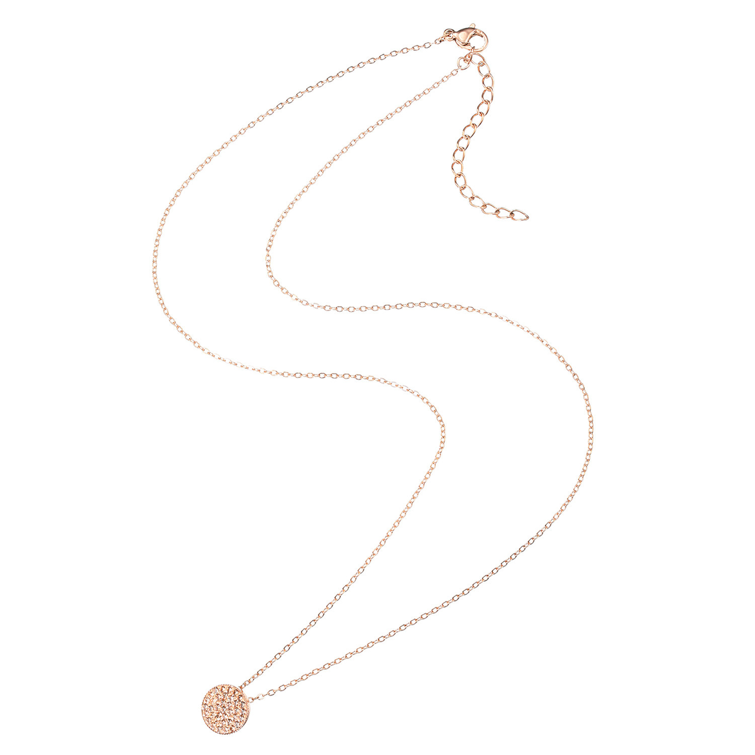 エービーステン ステンレス クリスタルガラス ラウンドパヴェ ペンダント