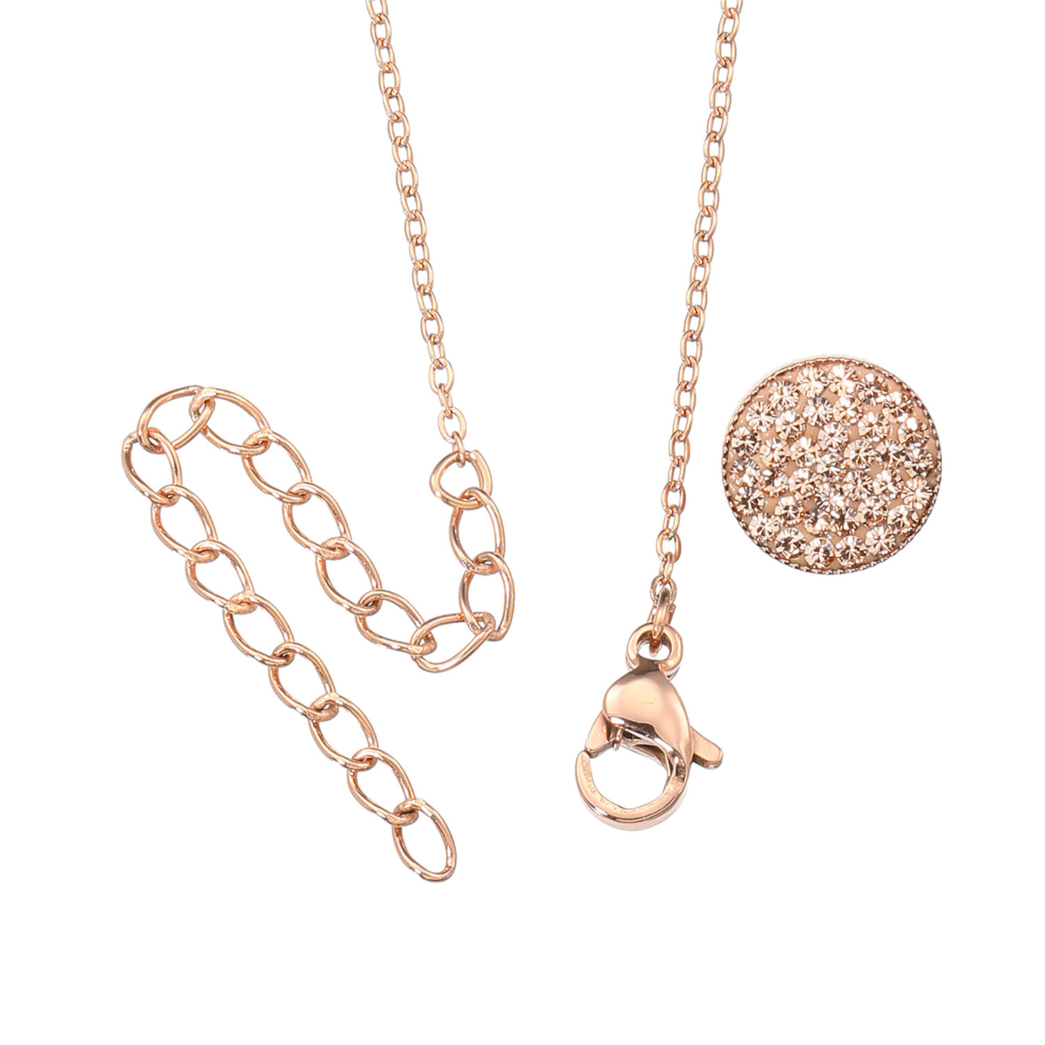 エービーステン ステンレス クリスタルガラス ラウンドパヴェ ペンダント