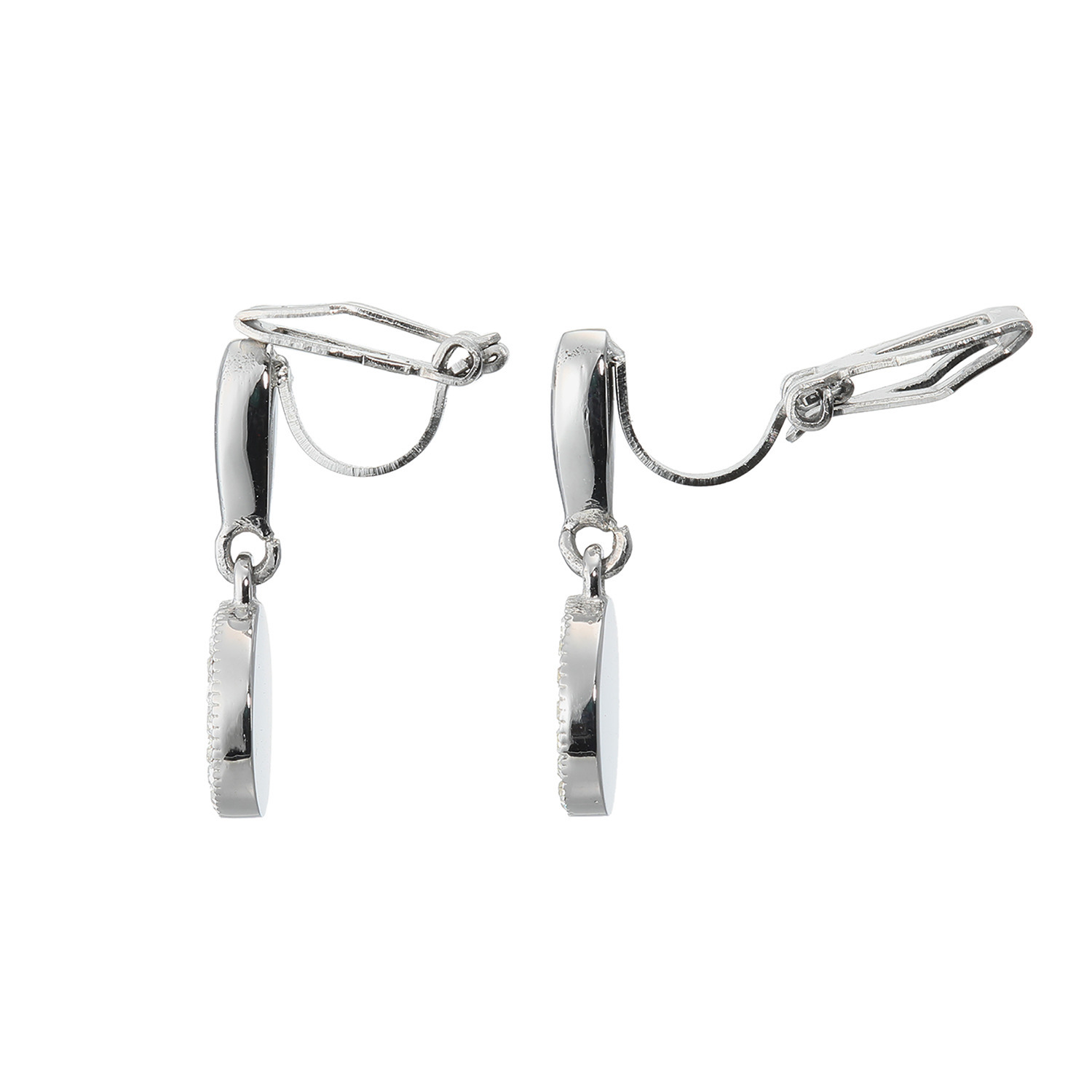 エービーステン ステンレス クリスタルガラス ラウンドパヴェ イヤリング／ピアス