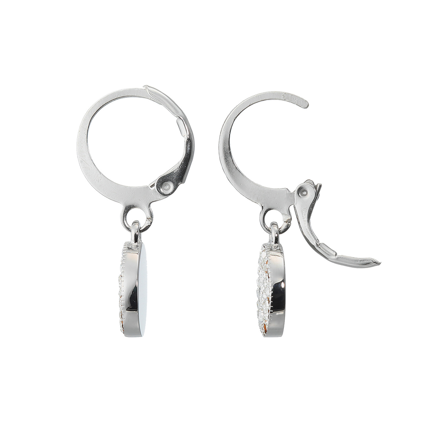 エービーステン ステンレス クリスタルガラス ラウンドパヴェ イヤリング／ピアス