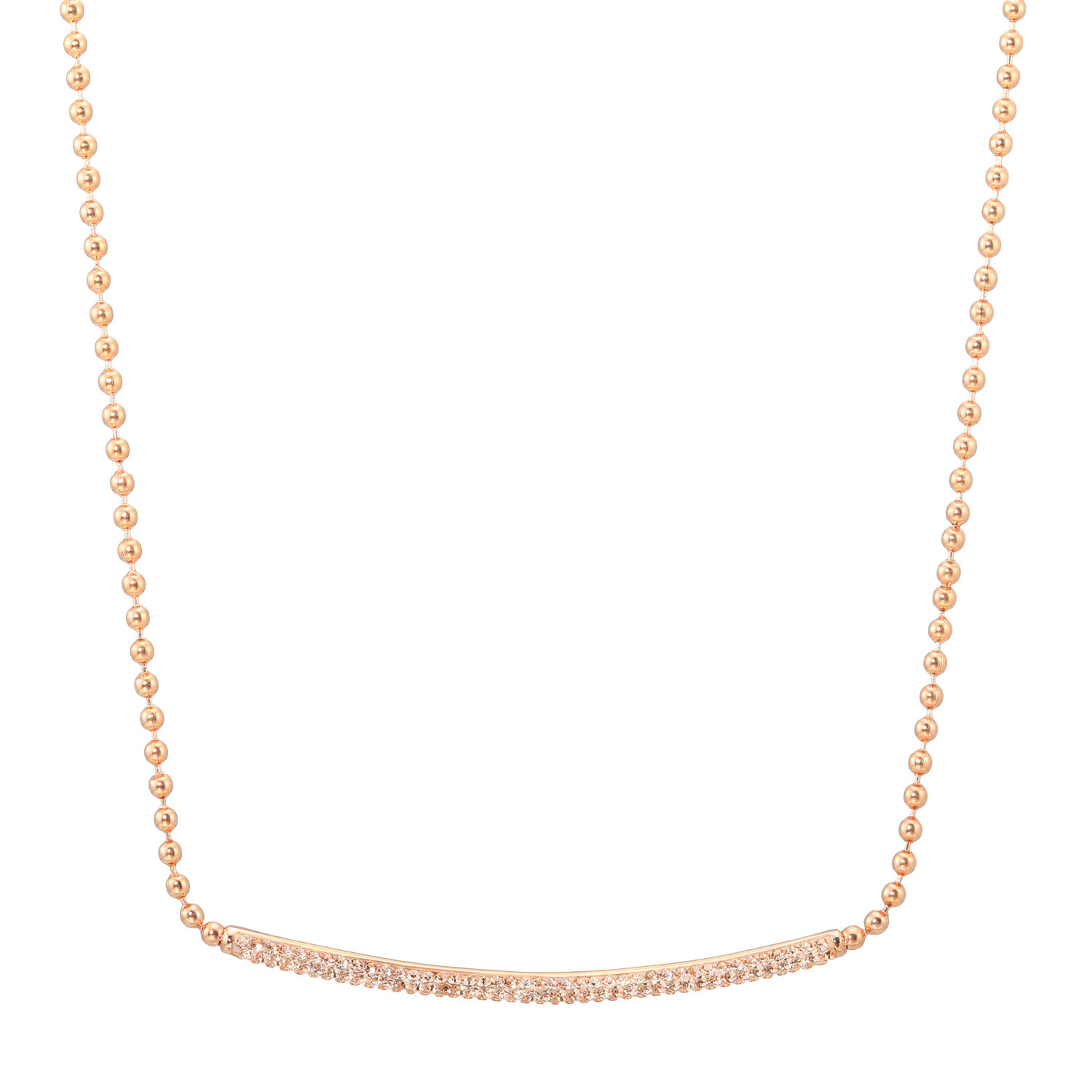 エービーステン ステンレス クリスタルガラス パヴェ バーネックレス