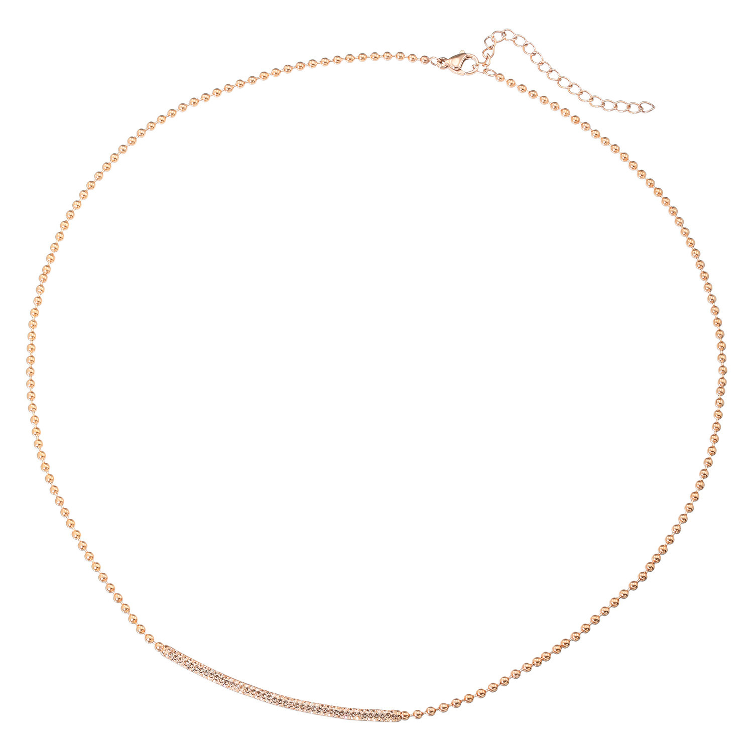 エービーステン ステンレス クリスタルガラス パヴェ バーネックレス