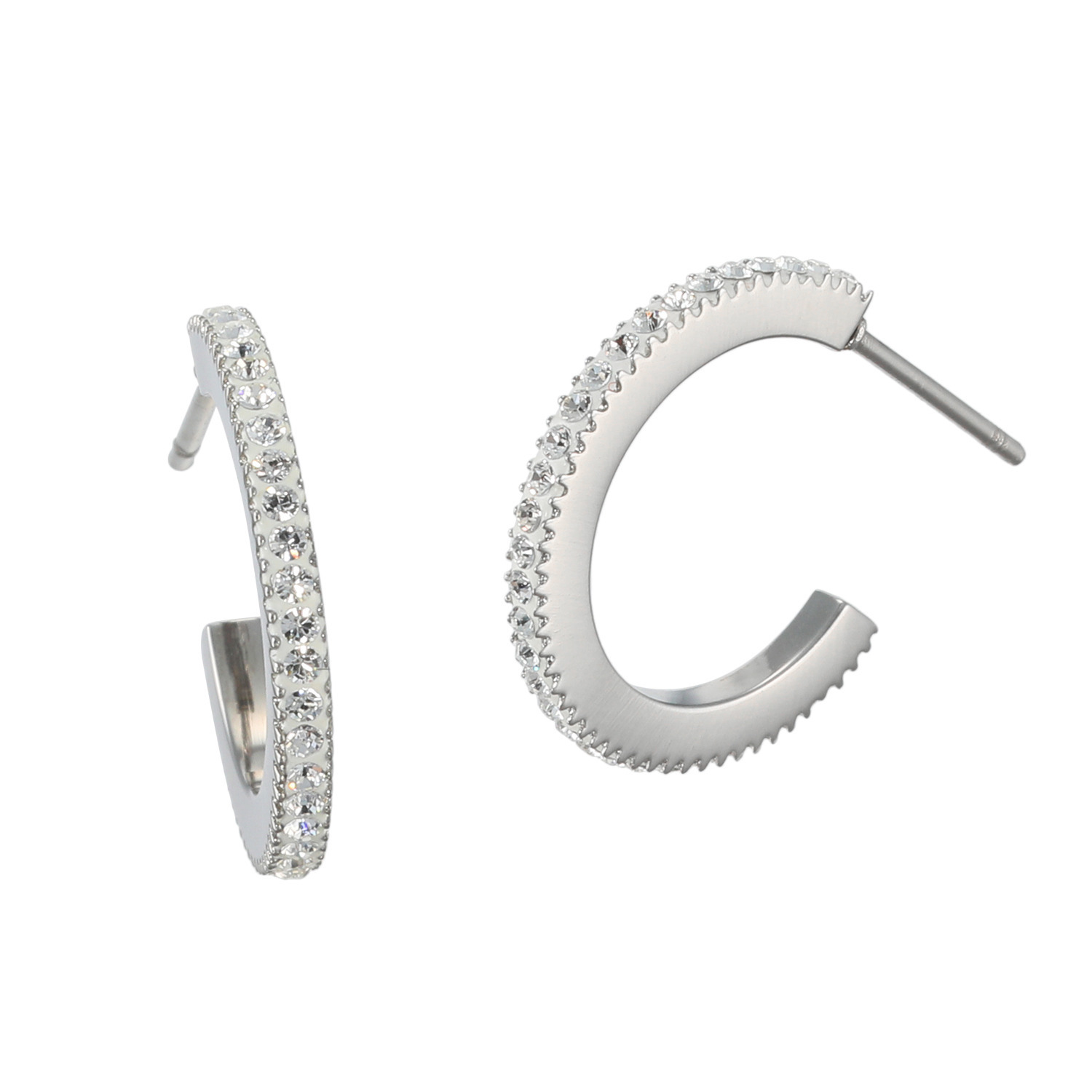 エービーステン ステンレス クリスタルガラス パヴェフープ イヤリング／ピアス