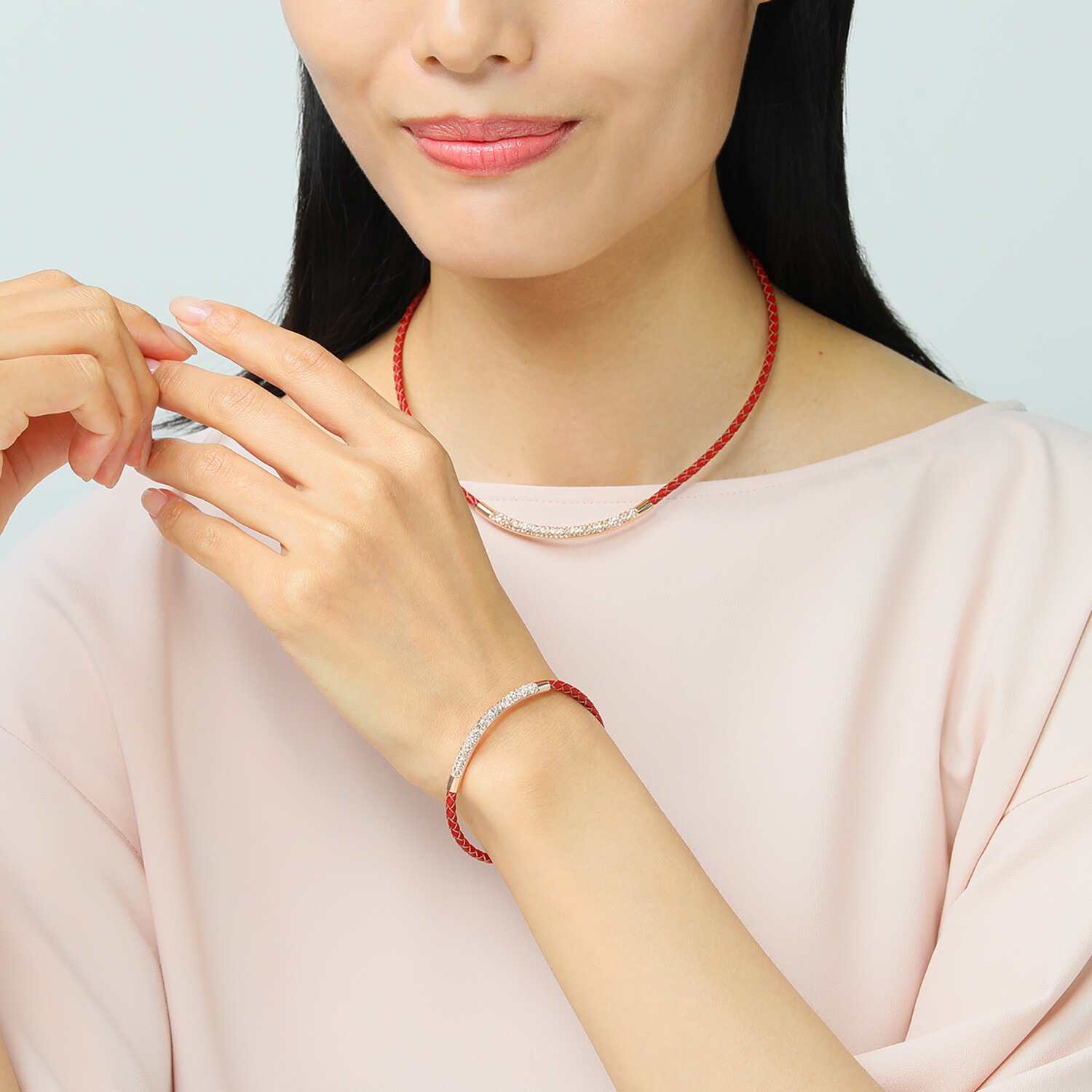 エービーステン クリスタルガラス マグネット バーブレスレット