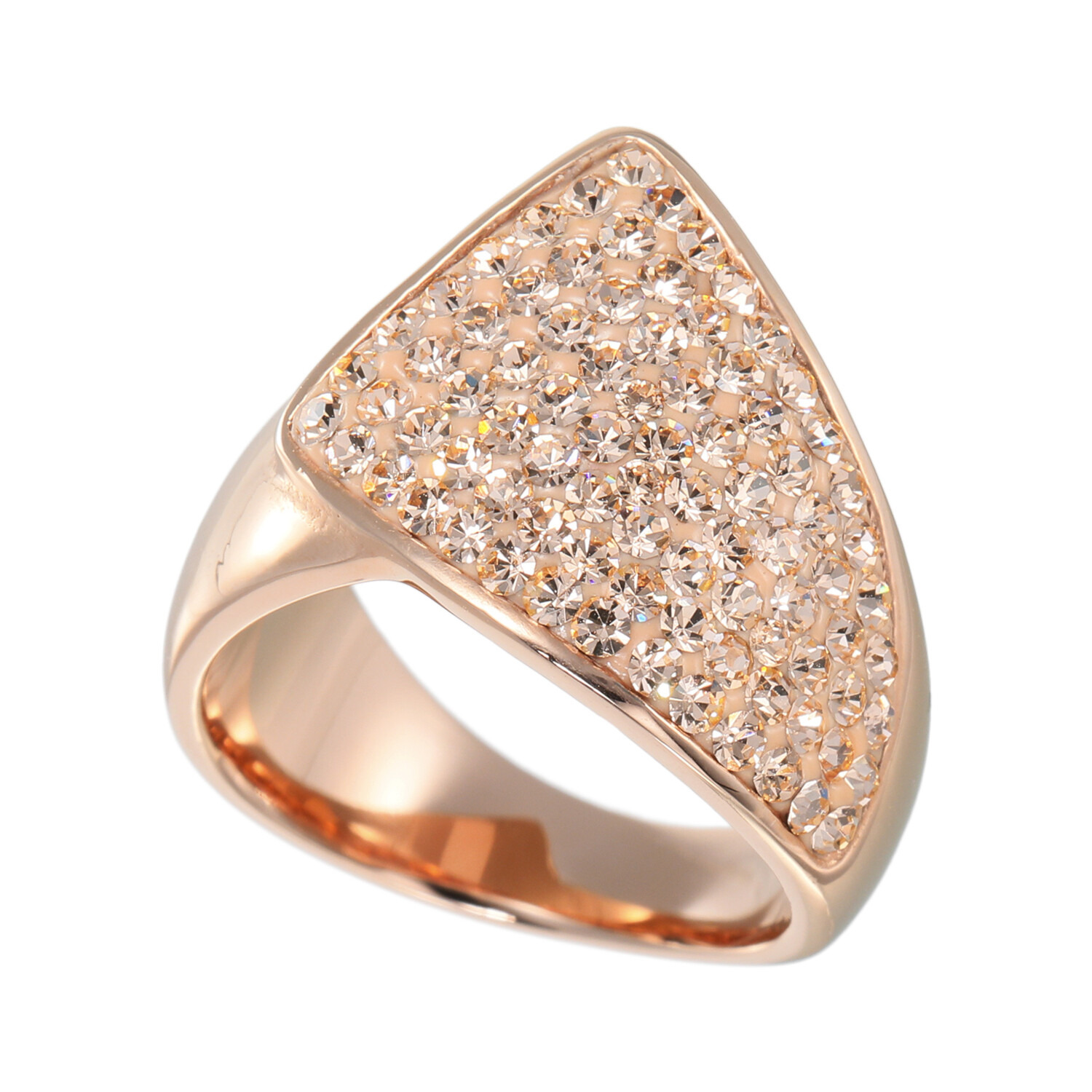 エービーステン ステンレス クリスタルガラス スパチュラデザイン リング