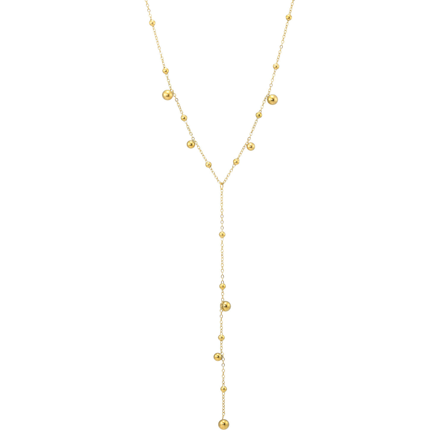 エービーステン ステンレス リズミカル ボールデザイン Ｙ字ネックレス