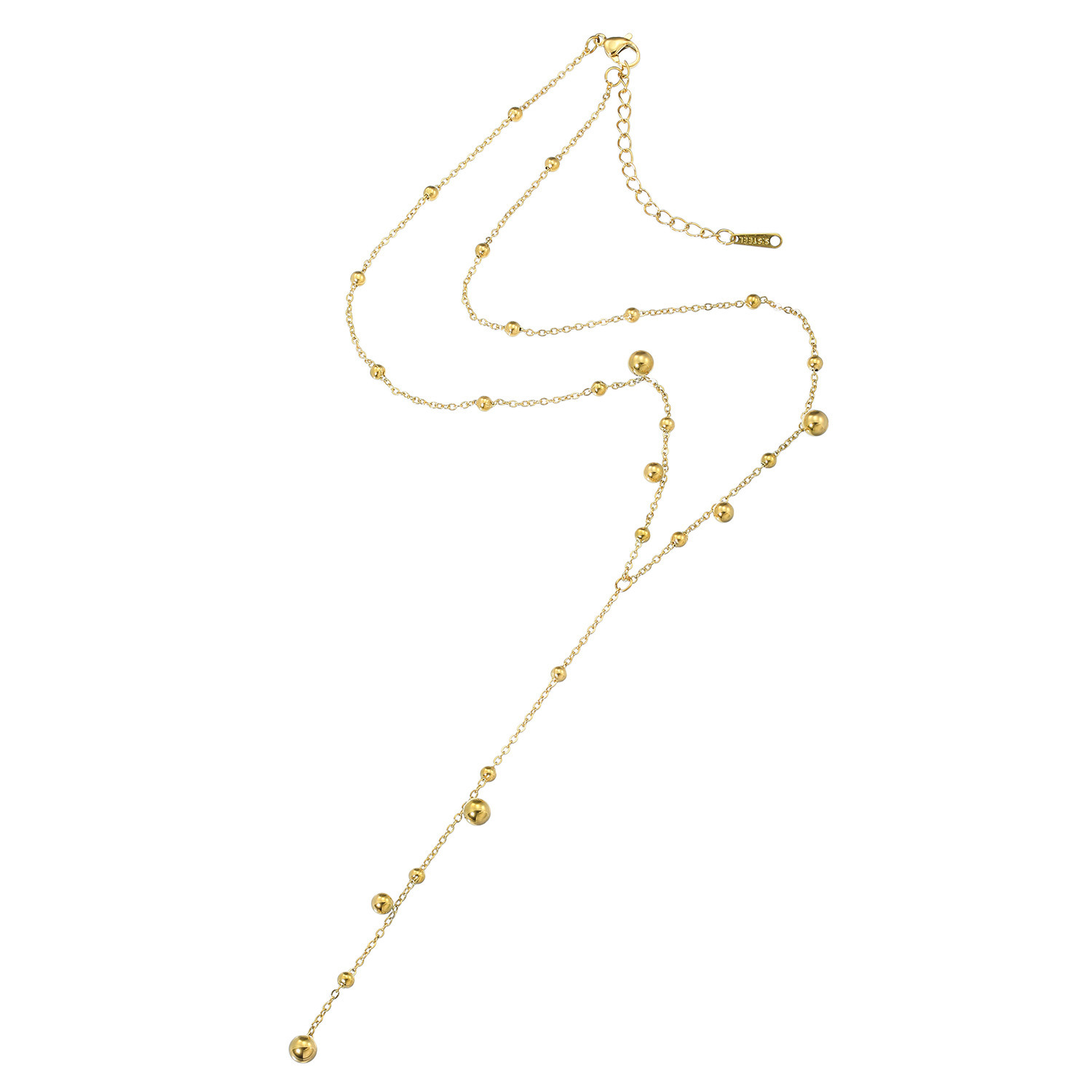 エービーステン ステンレス リズミカル ボールデザイン Ｙ字ネックレス