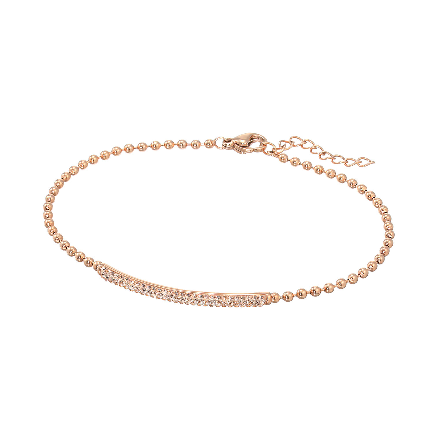 エービーステン ステンレス クリスタルガラス パヴェ バーブレスレット