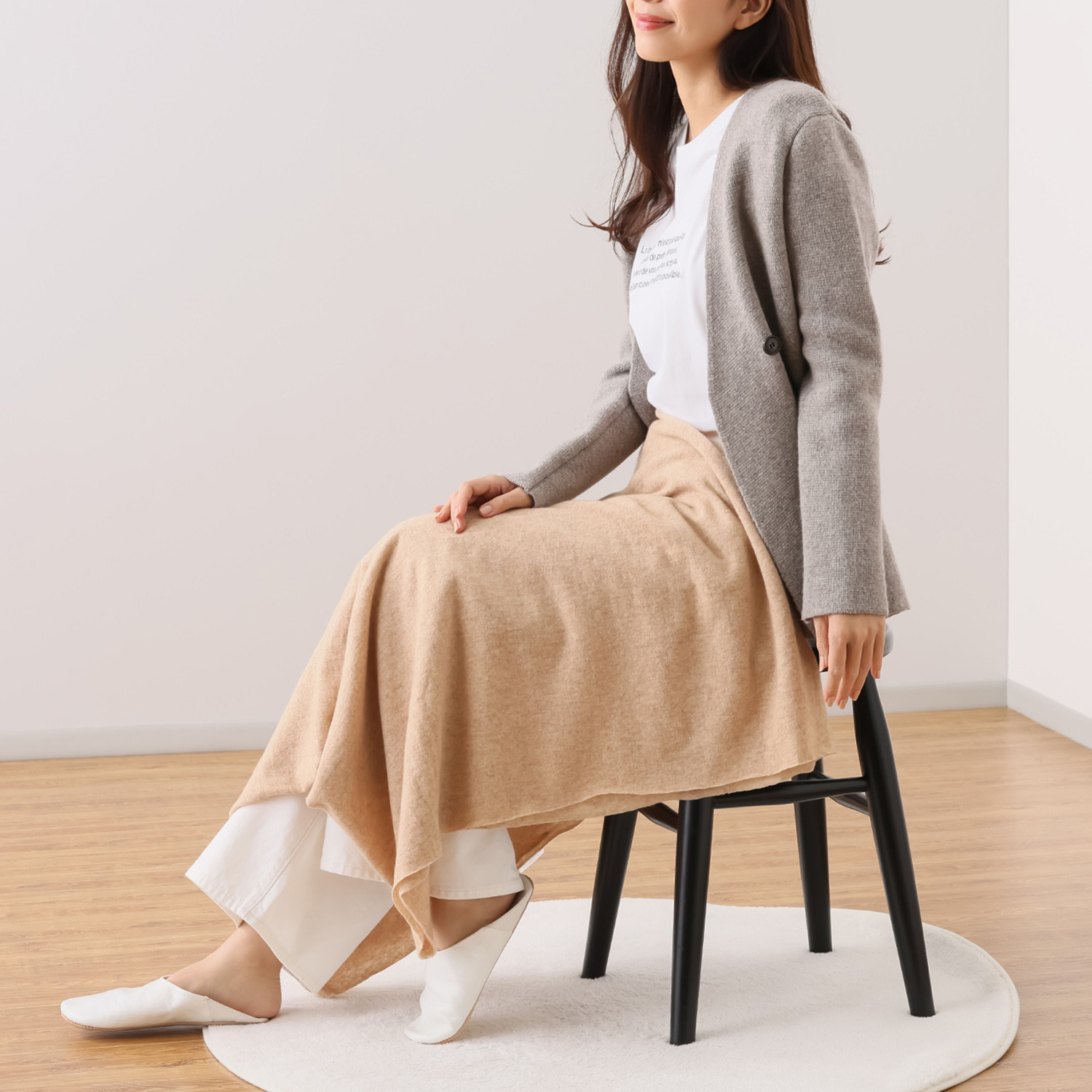 大津毛織 ふわっと、軽やか ウール高混率ブレンド 日本製ニットマルチケット