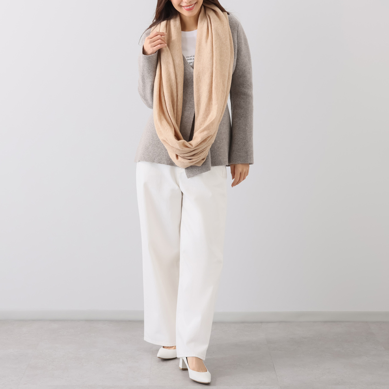 大津毛織 ふわっと、軽やか ウール高混率ブレンド 日本製ニットマルチケット