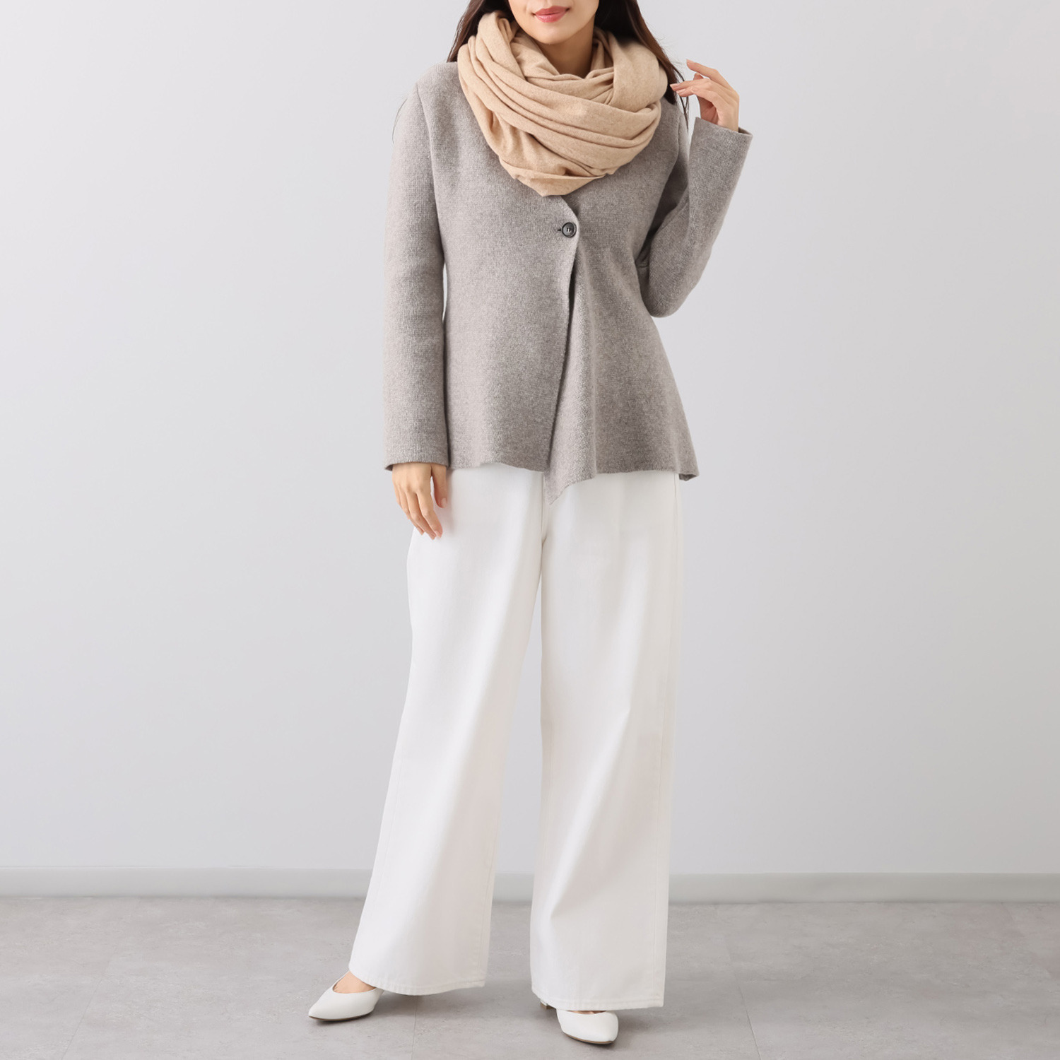 大津毛織 ふわっと、軽やか ウール高混率ブレンド 日本製ニットマルチケット