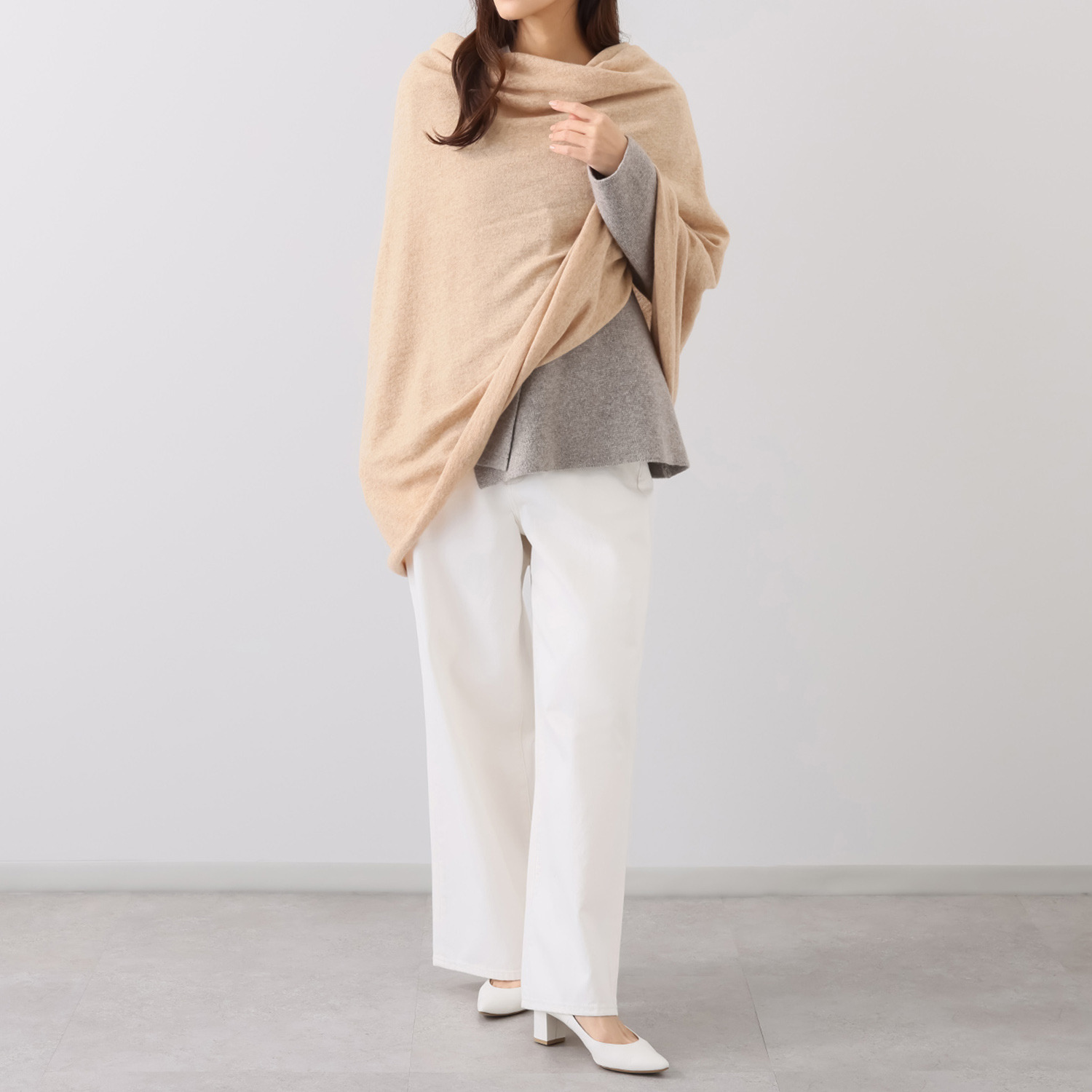 大津毛織 ふわっと、軽やか ウール高混率ブレンド 日本製ニットマルチケット