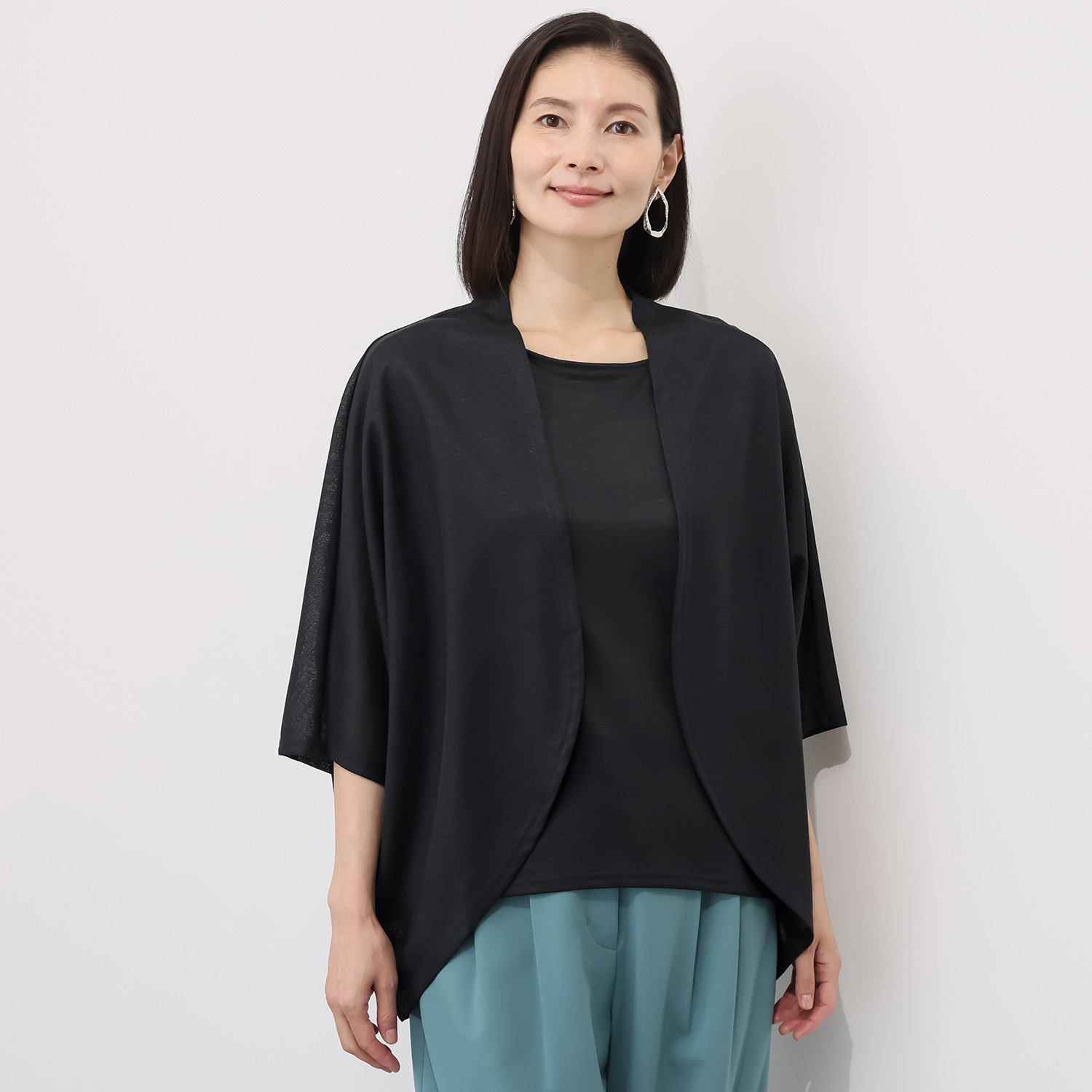 わごろも 接触冷感 麻（ラミー）１００％ 鹿の子 カーディガン