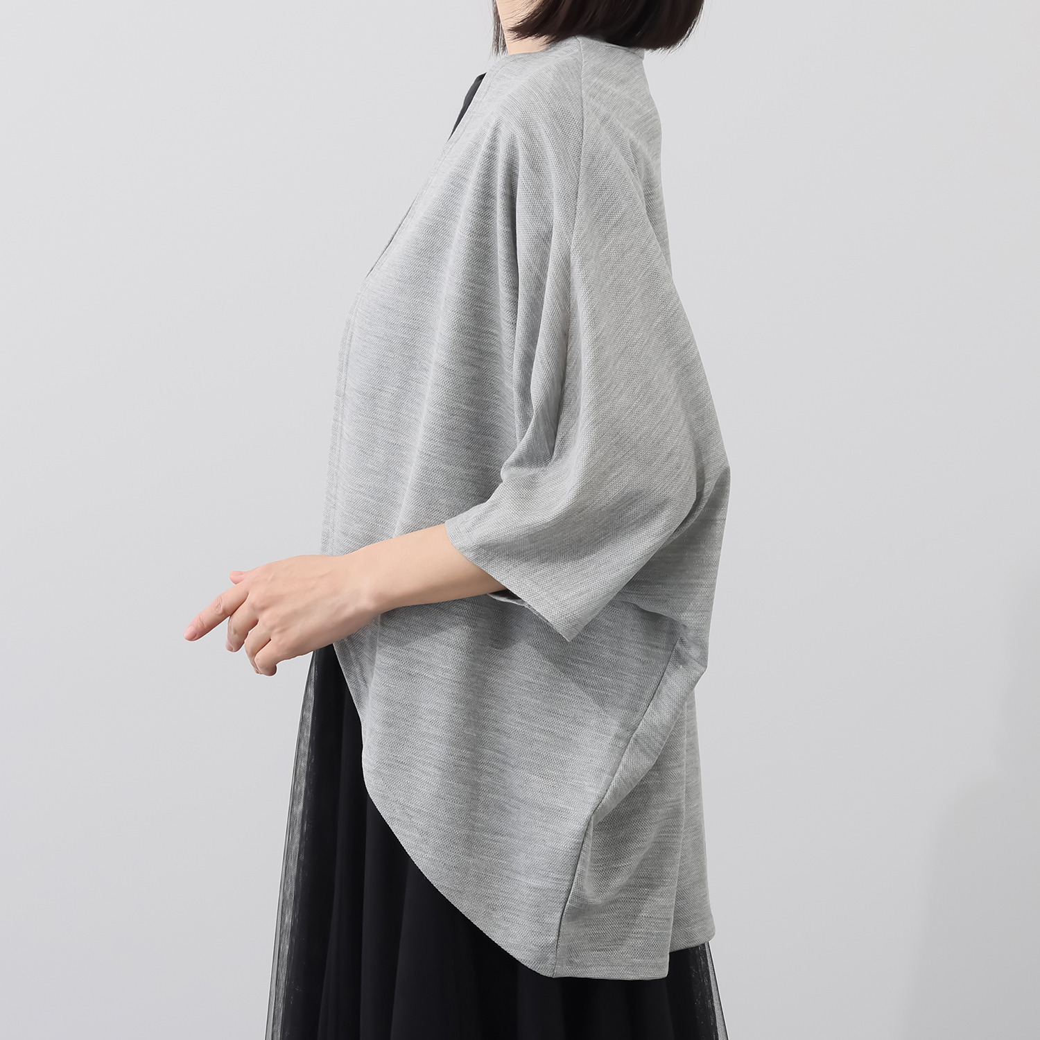 わごろも 接触冷感 麻（ラミー）１００％ 鹿の子 カーディガン