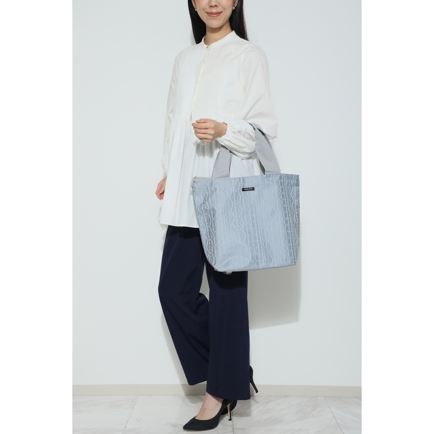 フォション ジャガード織 底板付き ポケッタブルマイバッグ