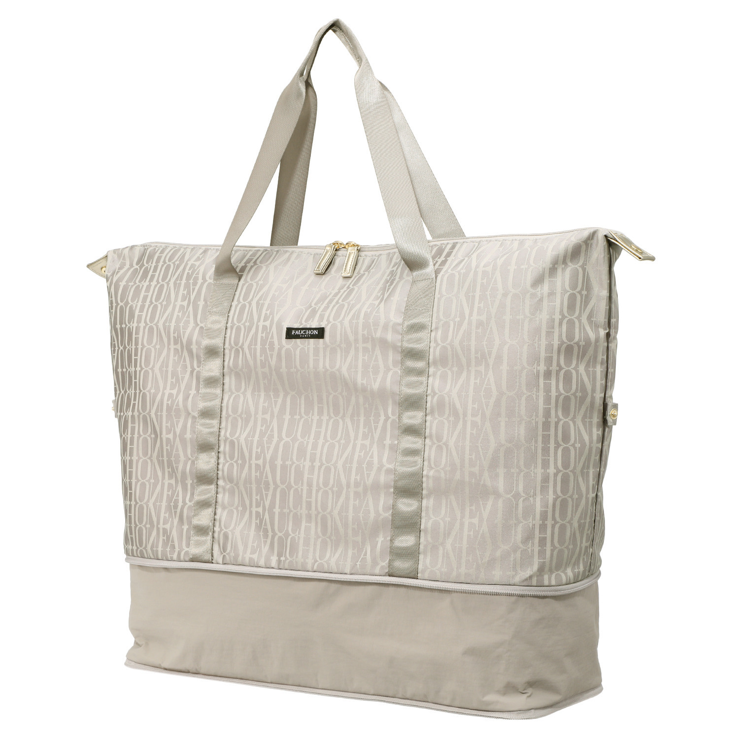 フォション ジャガード織 伸ばせて容量ＵＰ♪ ２ＷＡＹ ポケッタブルトートバッグ