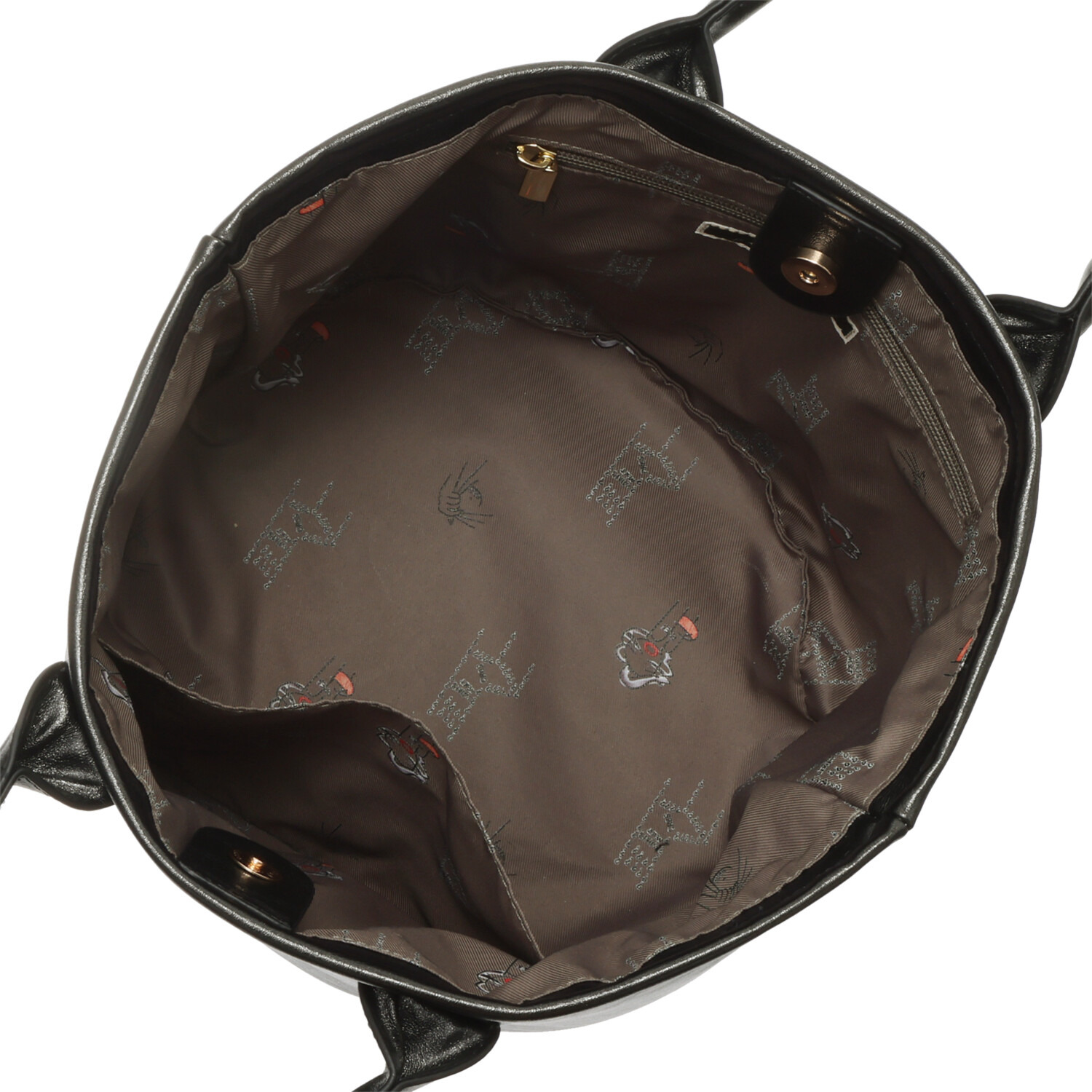 ドレス オリジナルの 裏地プリントがキュート！ シャイニートートバッグ