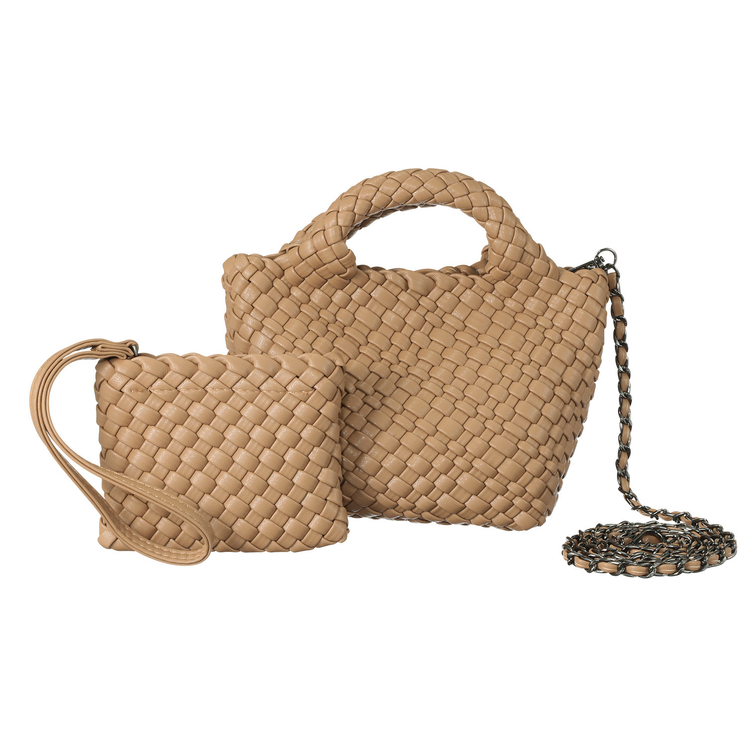 モッテ 手編みの ミニメッシュ ２ウェイショルダーバッグ ＜ミニポーチ付＞