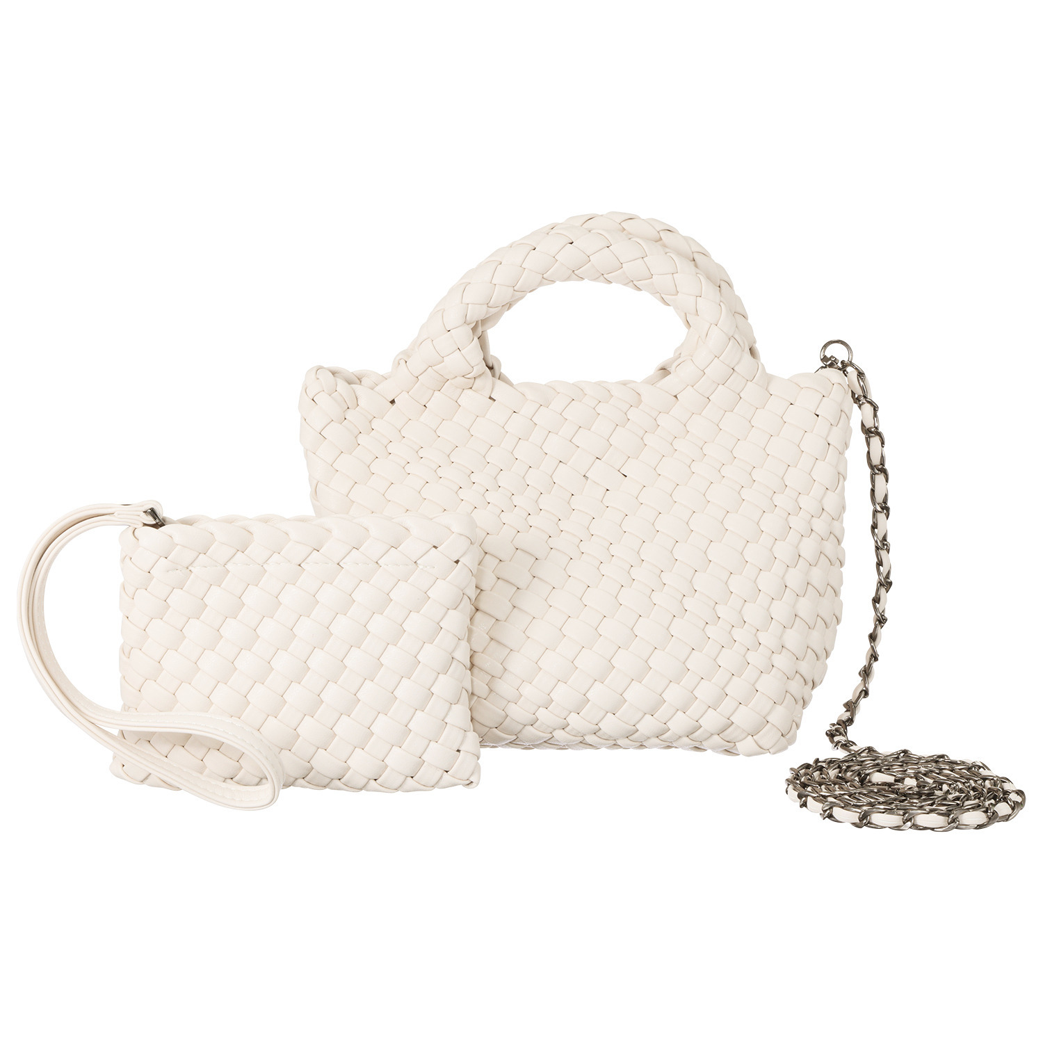 モッテ 手編みの ミニメッシュ ２ウェイショルダーバッグ ＜ミニポーチ付＞