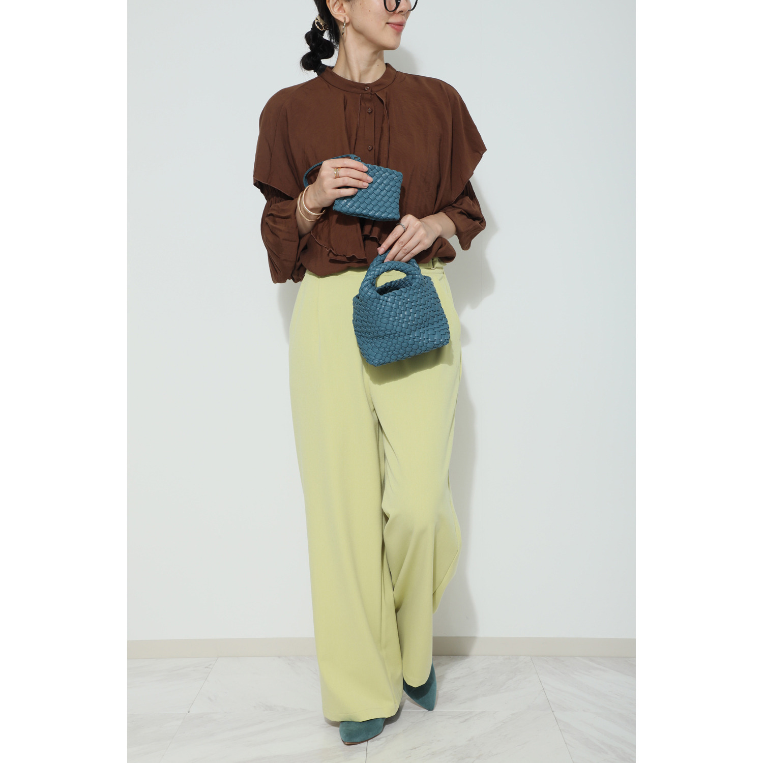 モッテ 手編みの ミニメッシュ ２ウェイショルダーバッグ ＜ミニポーチ付＞