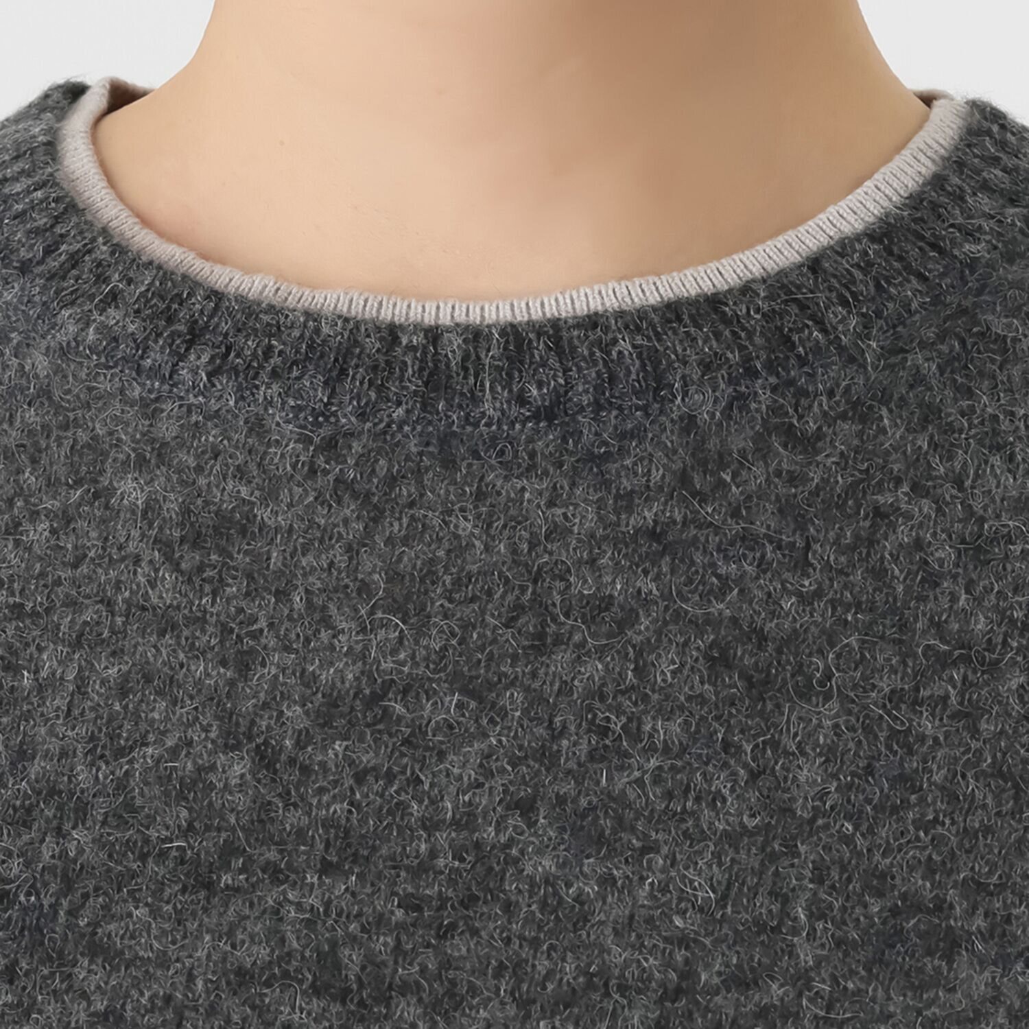 ソアージュ ベビーアルパカ ふんわり暖かい レイヤード風 ニットプルオーバー