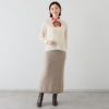 ソアージュ ベビーアルパカ ふんわり暖かい バックスリット ニットスカート
