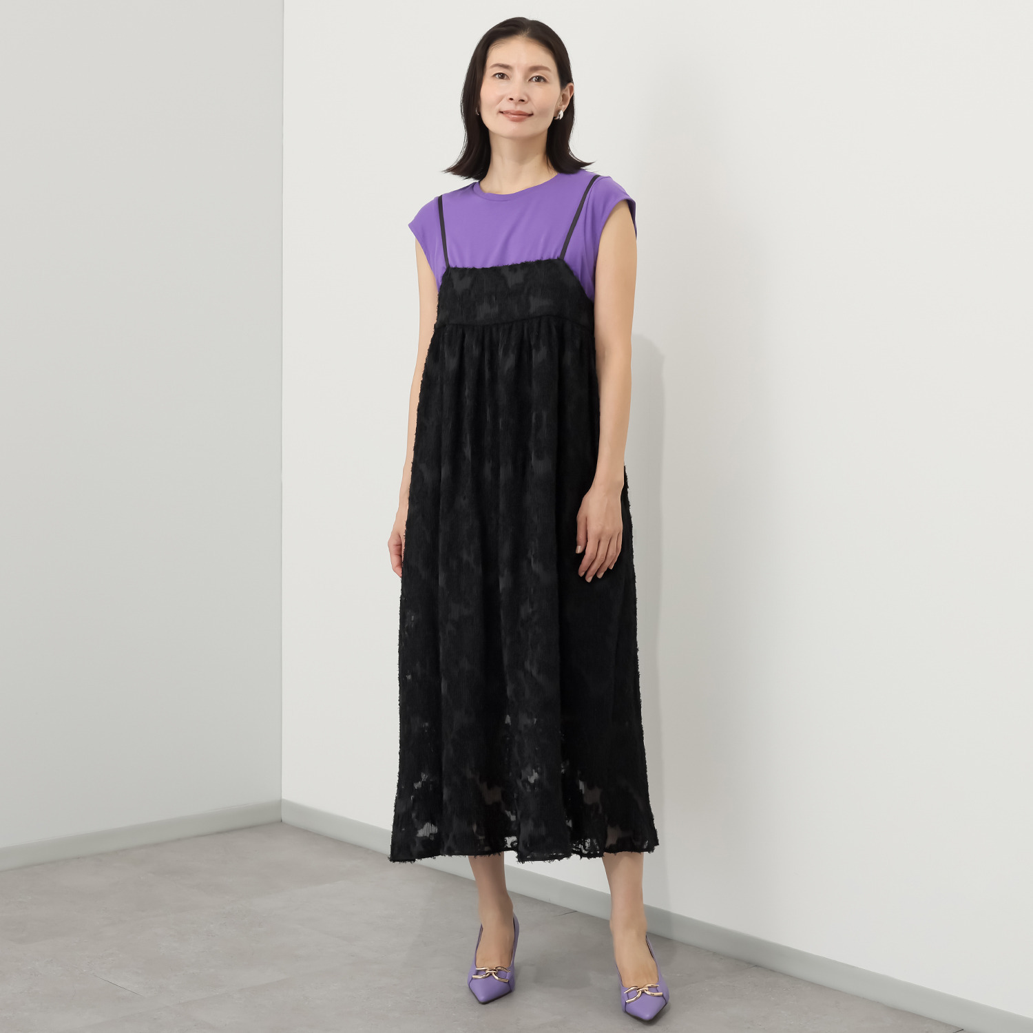 キリ　エ　キリ 楊柳ジャガード ジャンパードレス