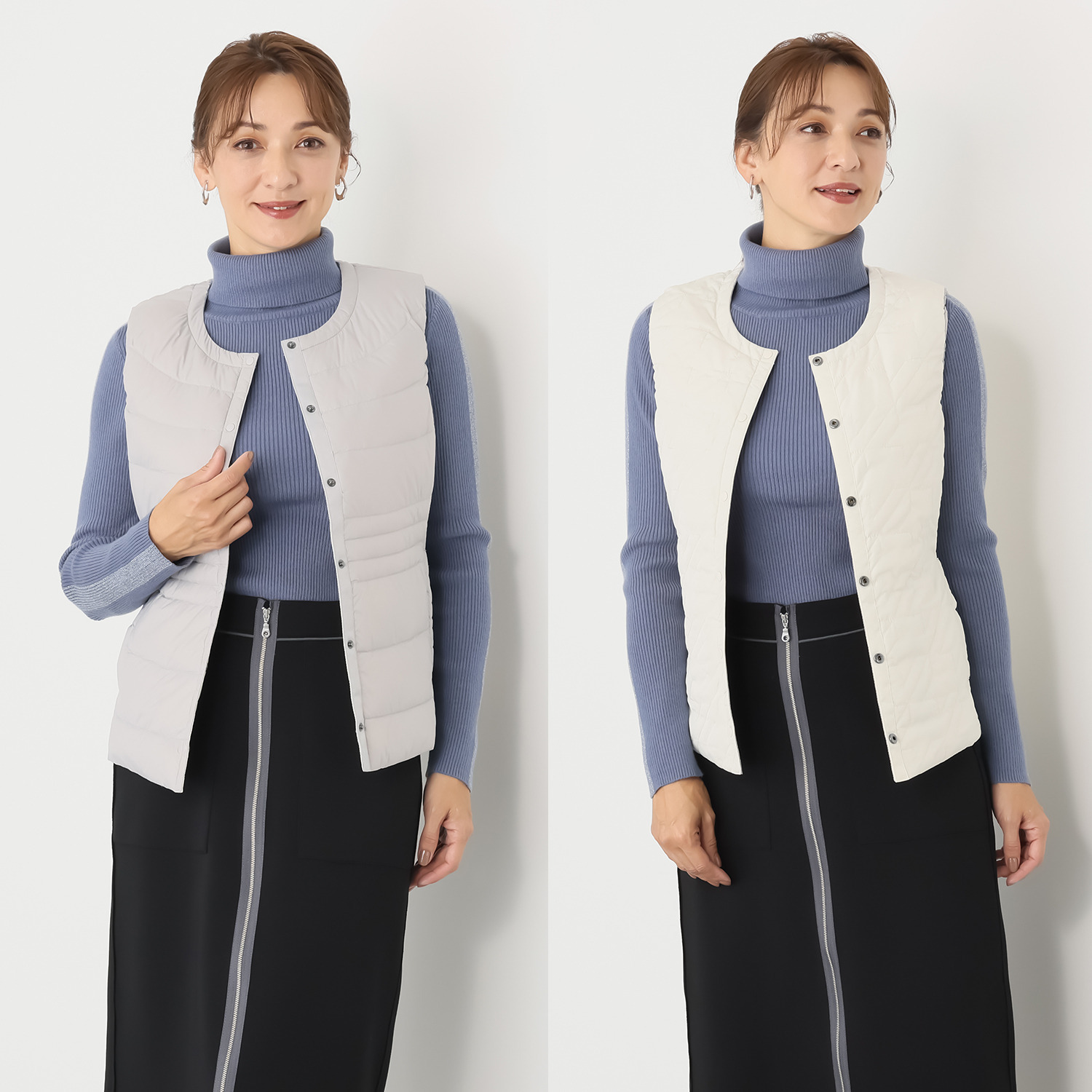 スタイル・ラヴィー 着回し抜群！ 中綿入りあったか リバーシブルダウンベスト