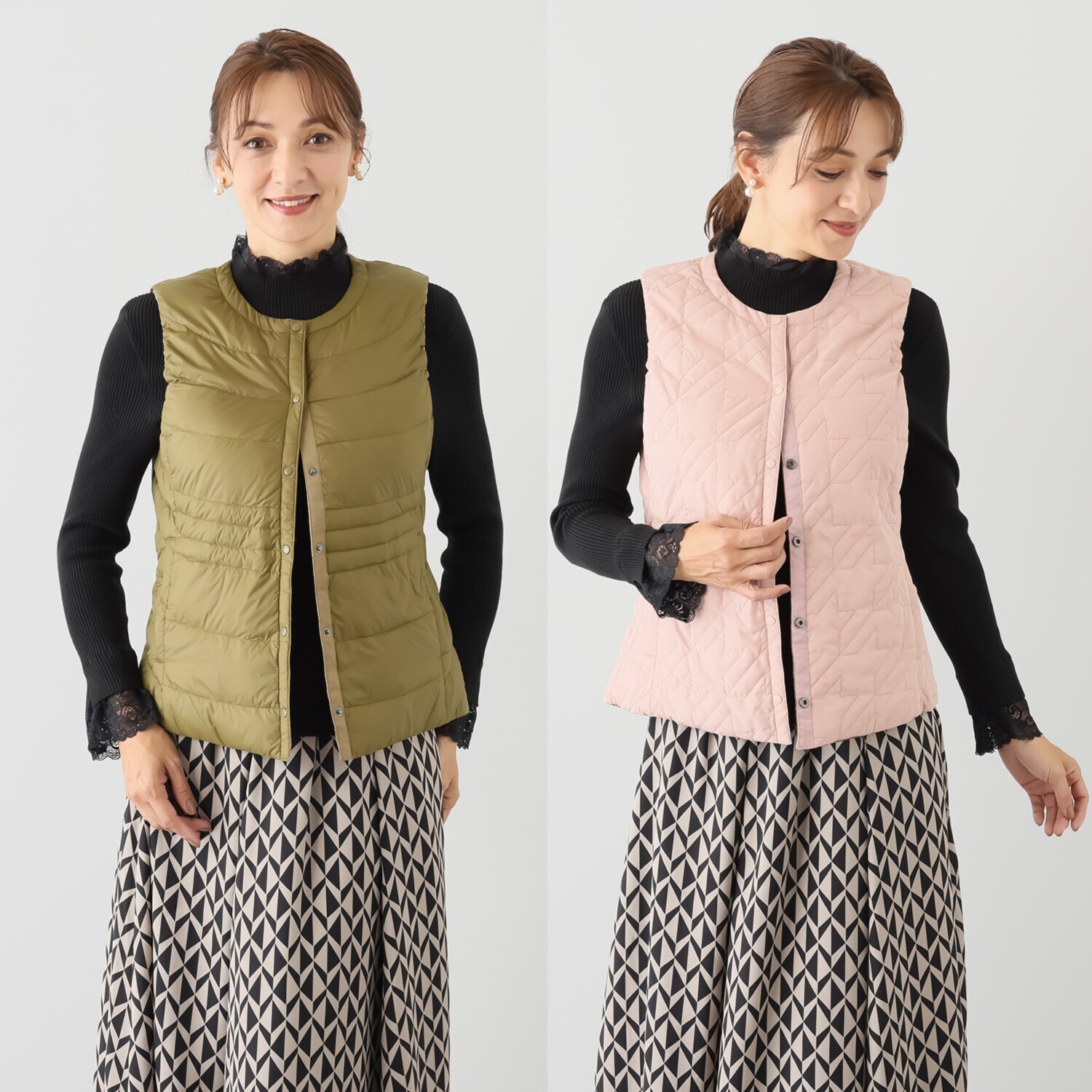 スタイル・ラヴィー 着回し抜群！ 中綿入りあったか リバーシブルダウンベスト