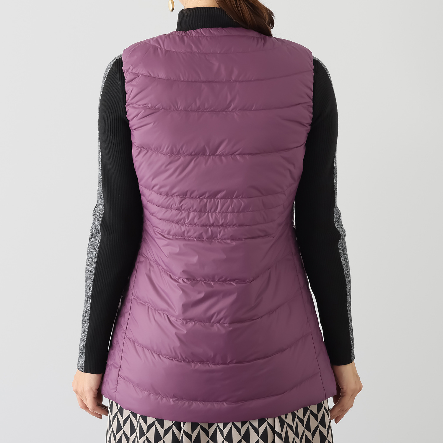 スタイル・ラヴィー 着回し抜群！ 中綿入りあったか リバーシブル ロングダウンベスト