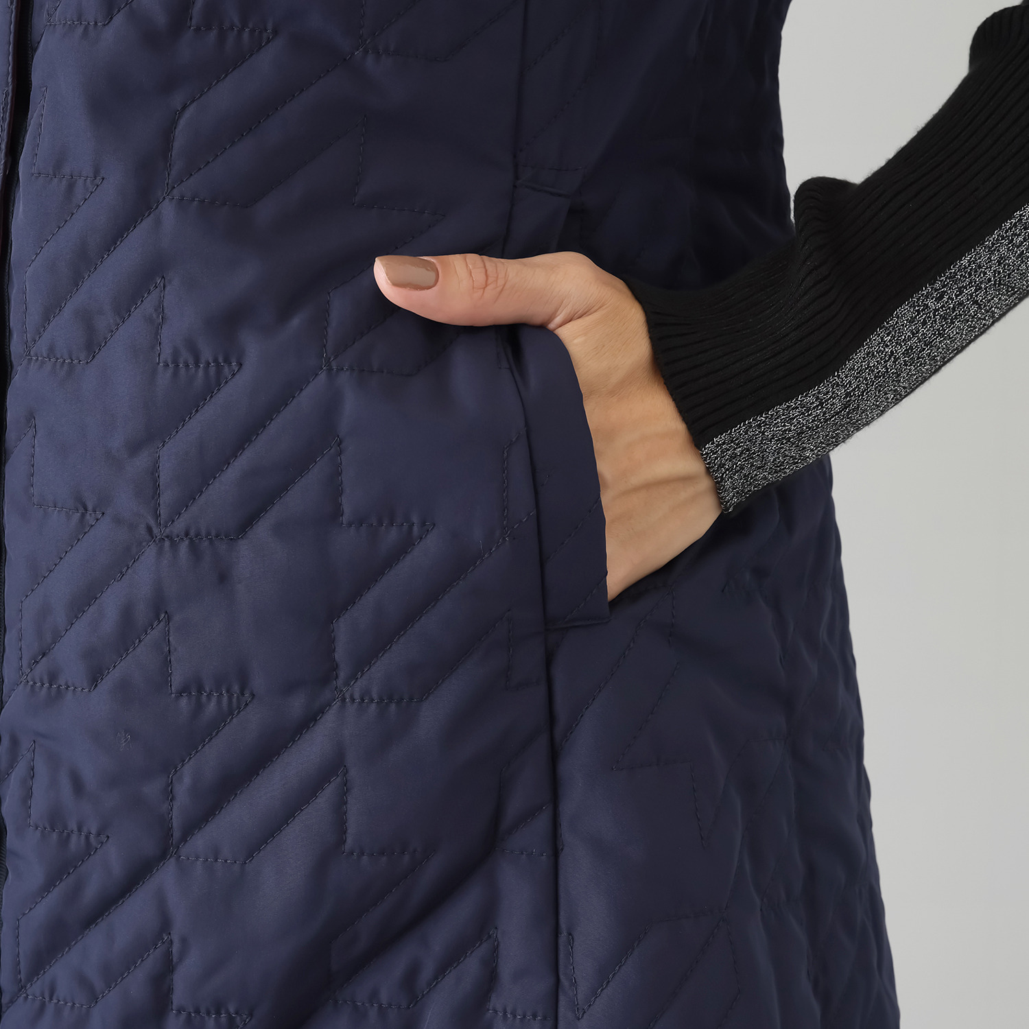 スタイル・ラヴィー 着回し抜群！ 中綿入りあったか リバーシブル ロングダウンベスト