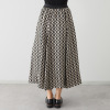 スタイル・ラヴィー バックサテンジョーゼット 幾何学柄プリント ウエストゴムで気楽な フレアースカート