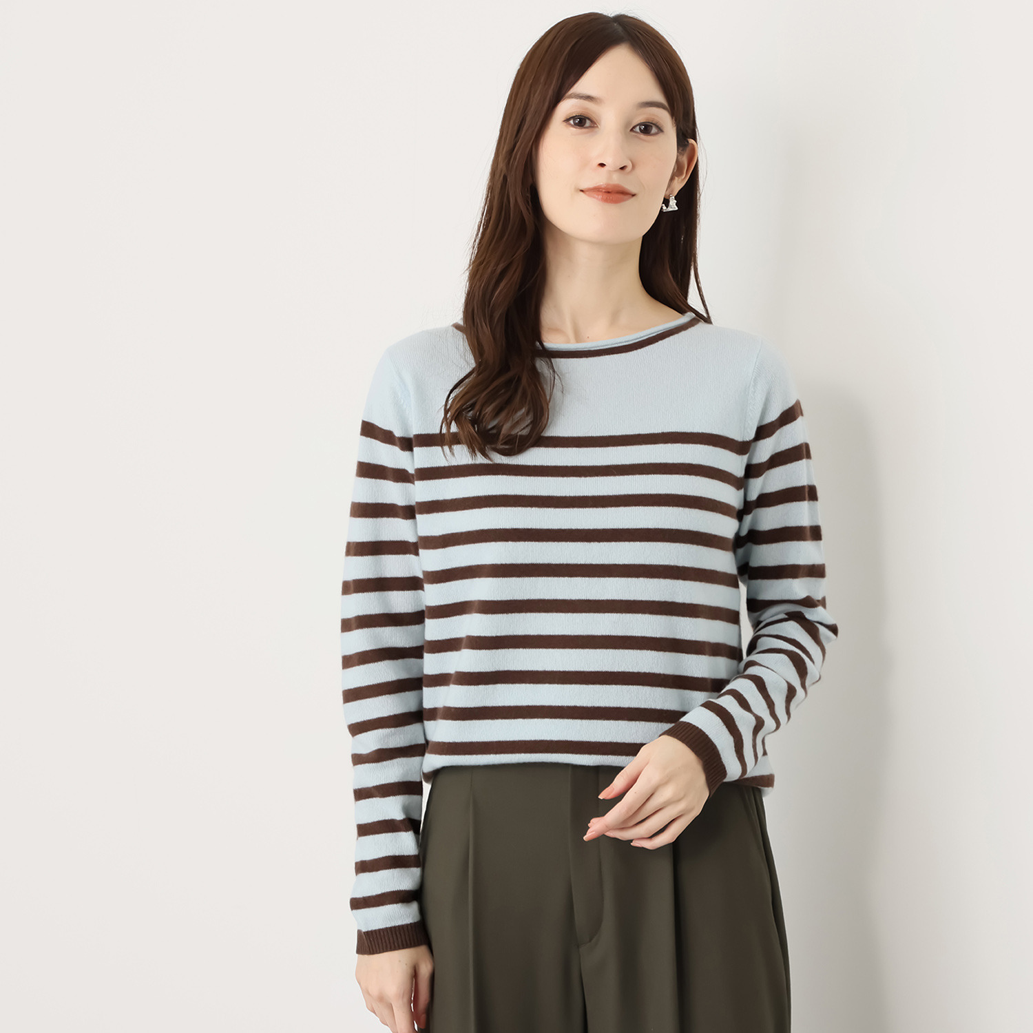 モカサン　ジュンコシマダ カシミヤ ボーダープルオーバー