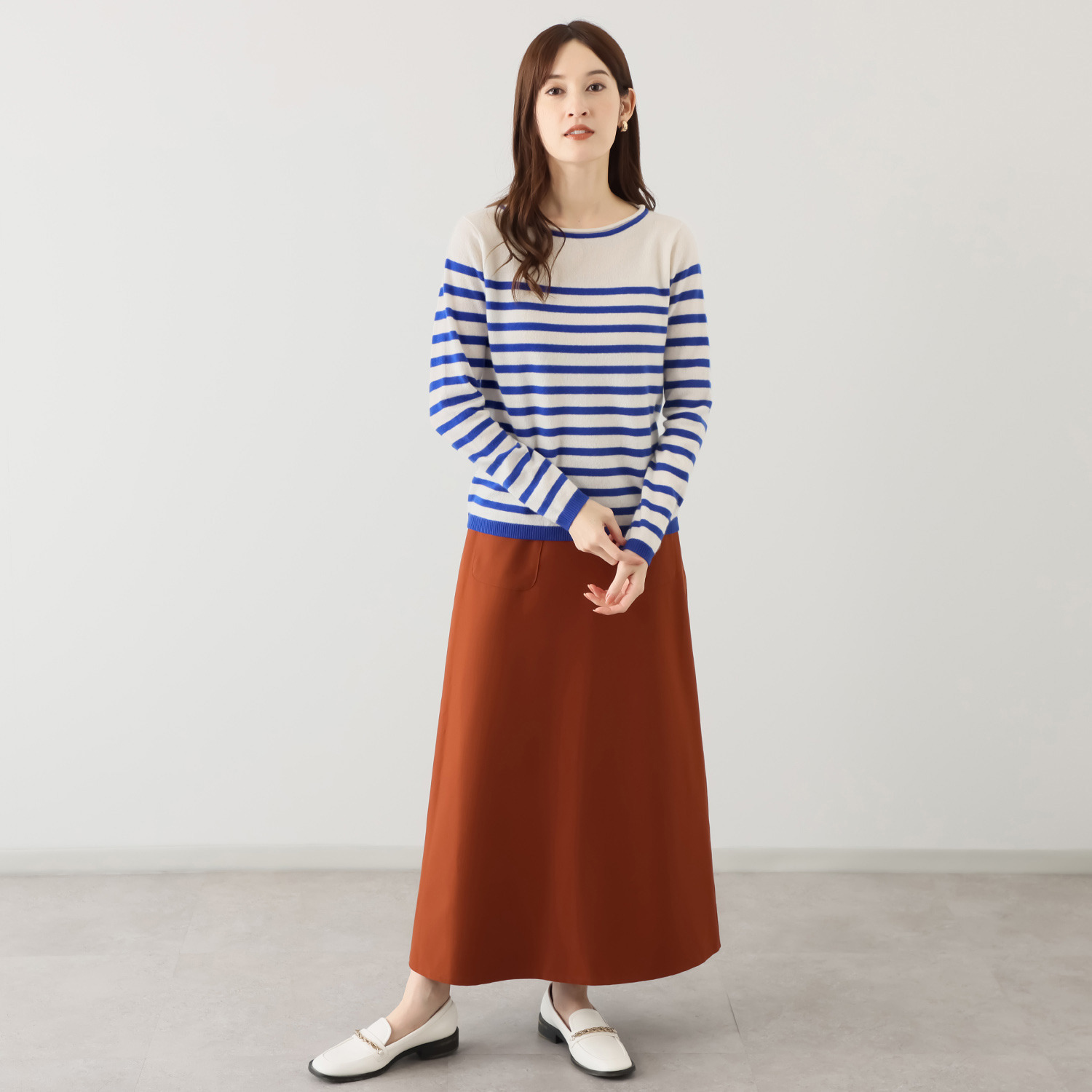 モカサン　ジュンコシマダ カシミヤ ボーダープルオーバー