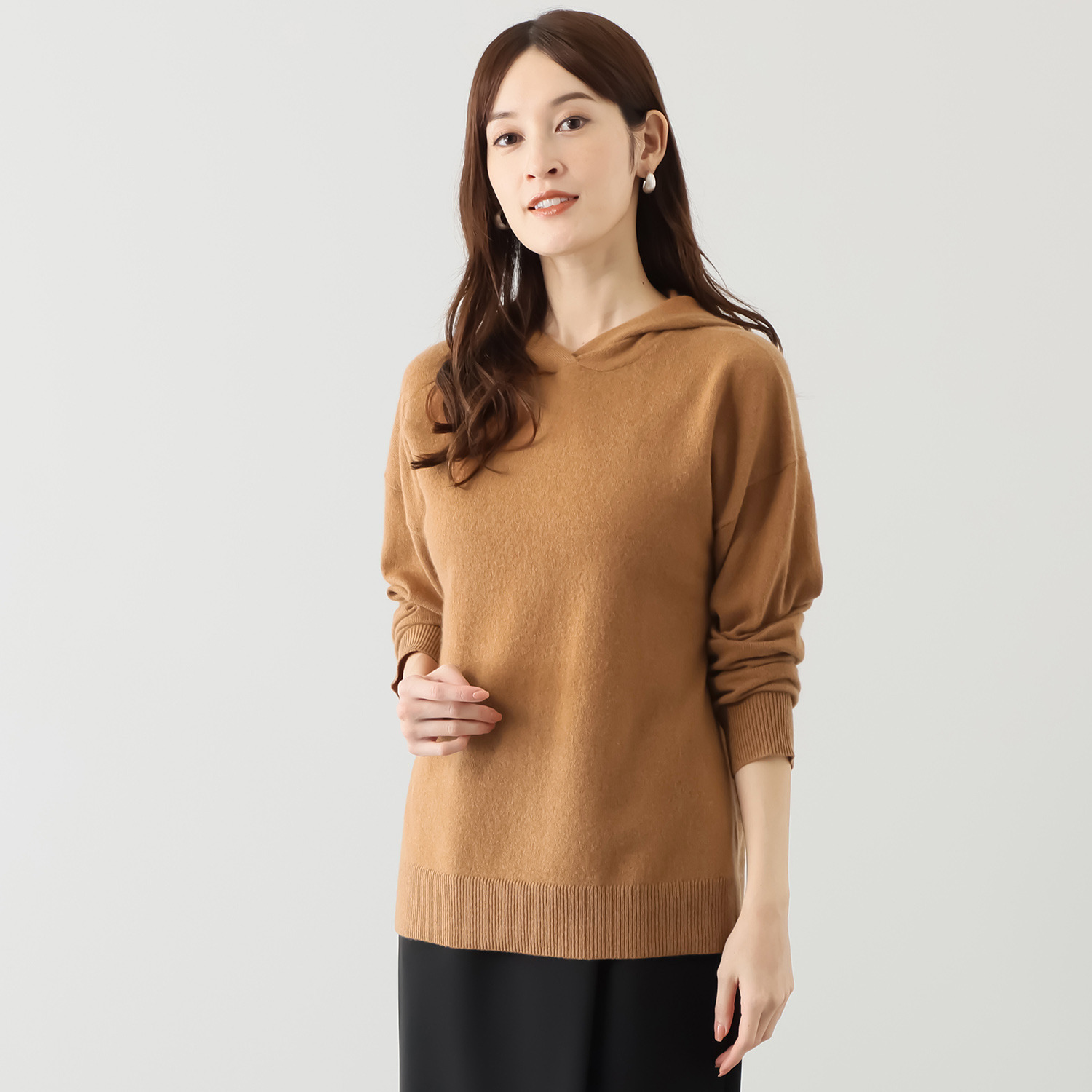 モカサン　ジュンコシマダ カシミヤ フーディープルオーバー