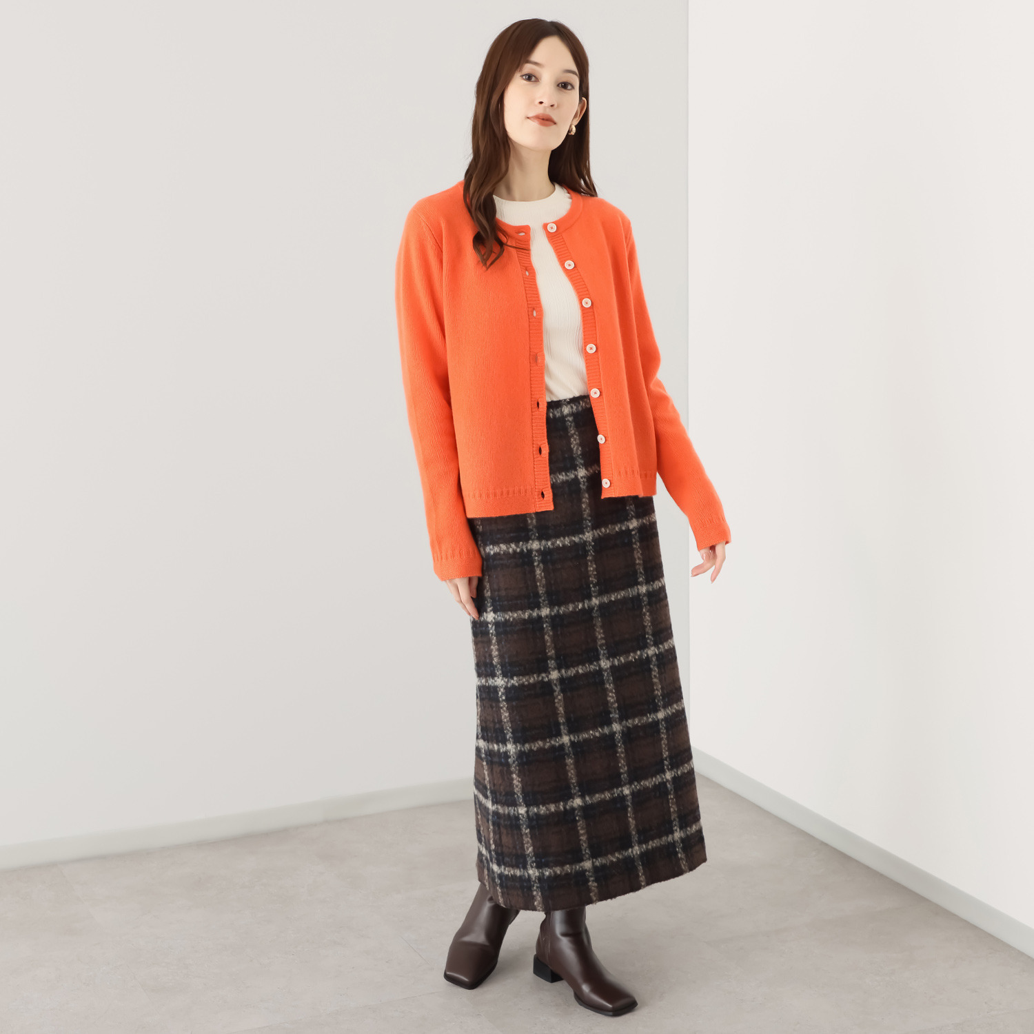 モカサン　ジュンコシマダ カシミヤ カーディガン