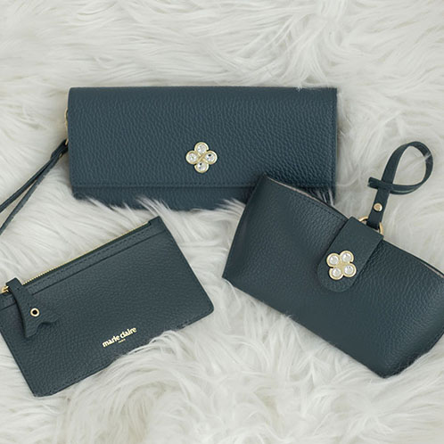 マリ・クレール 牛革 エッフェル塔モティーフ アクセント フラグメントケース