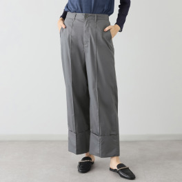 ハリス 裾ダブル ワイドパンツ