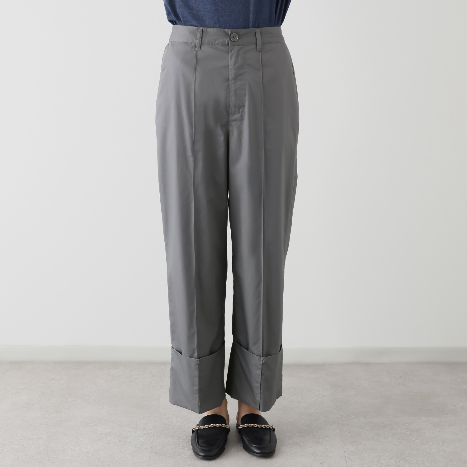 ハリス 裾ダブル ワイドパンツ