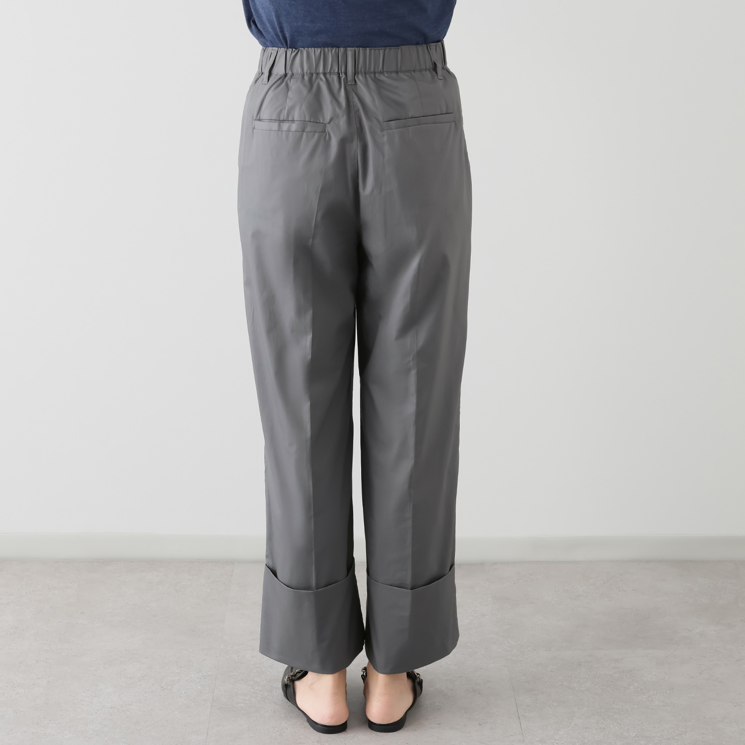 ハリス 裾ダブル ワイドパンツ