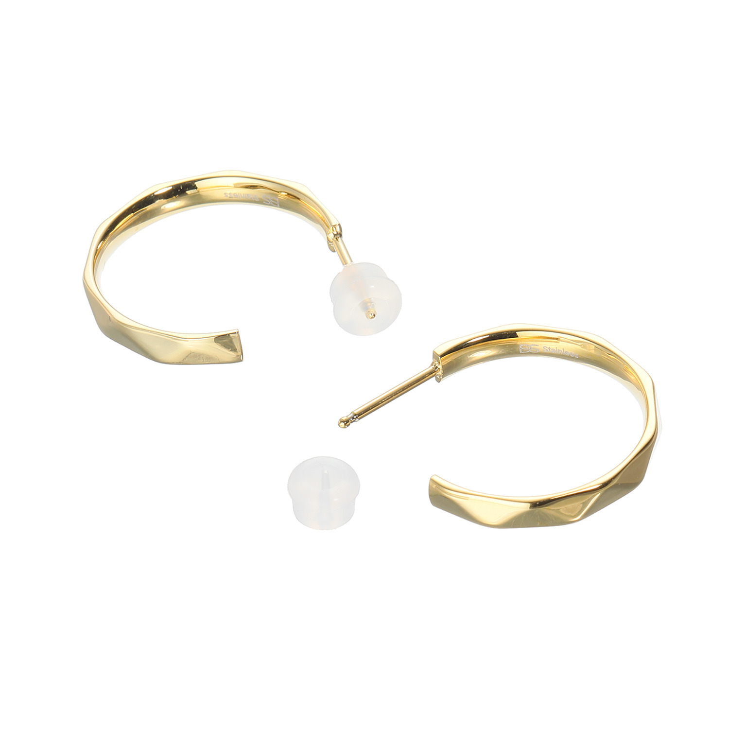 デイスティー サージカルステンレス メタルファセットカット フープピアス