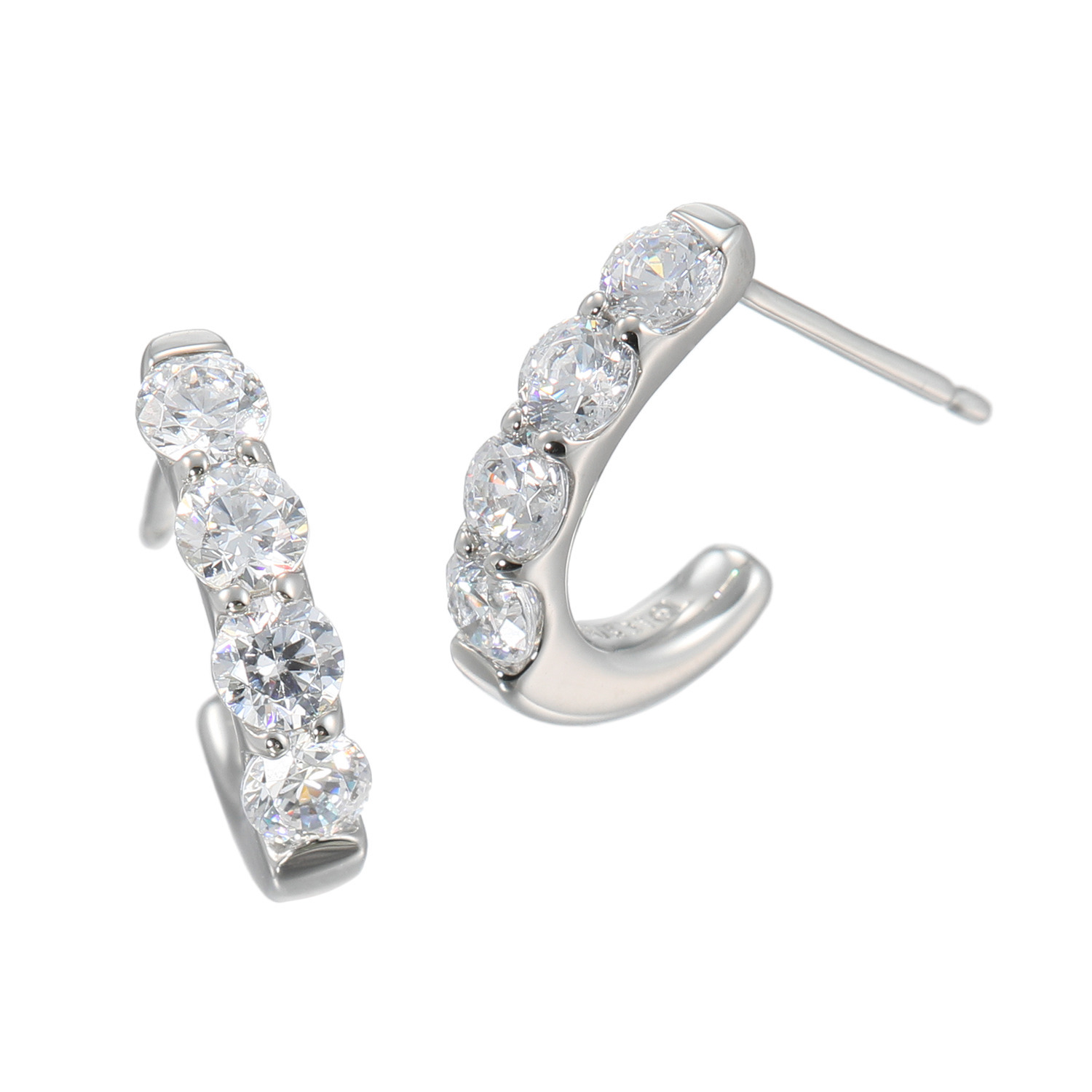 ステングレイス サージカルステンレス プレシオサ社製ＣＺ グラデーションライン ピアス／イヤークリップ