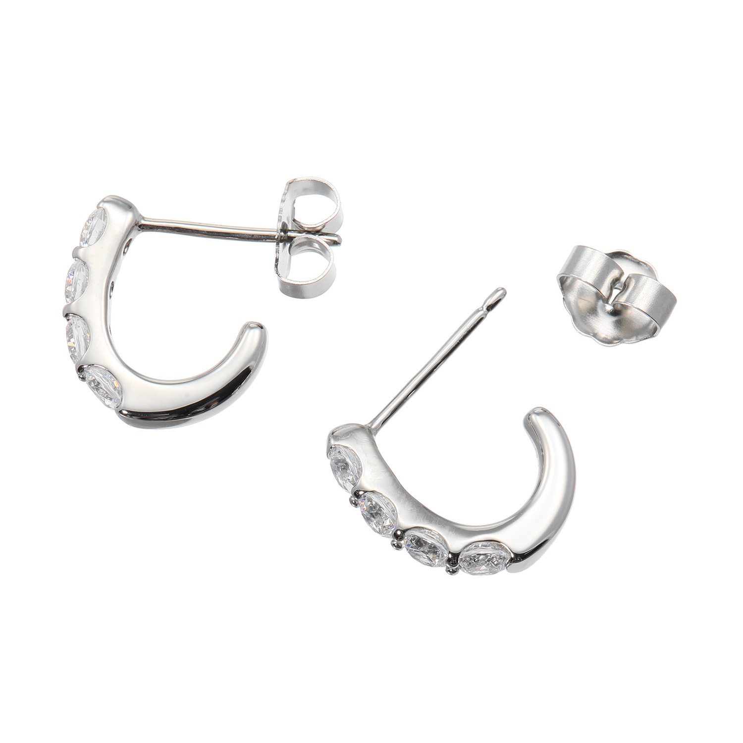 ステングレイス サージカルステンレス プレシオサ社製ＣＺ グラデーションライン ピアス／イヤークリップ