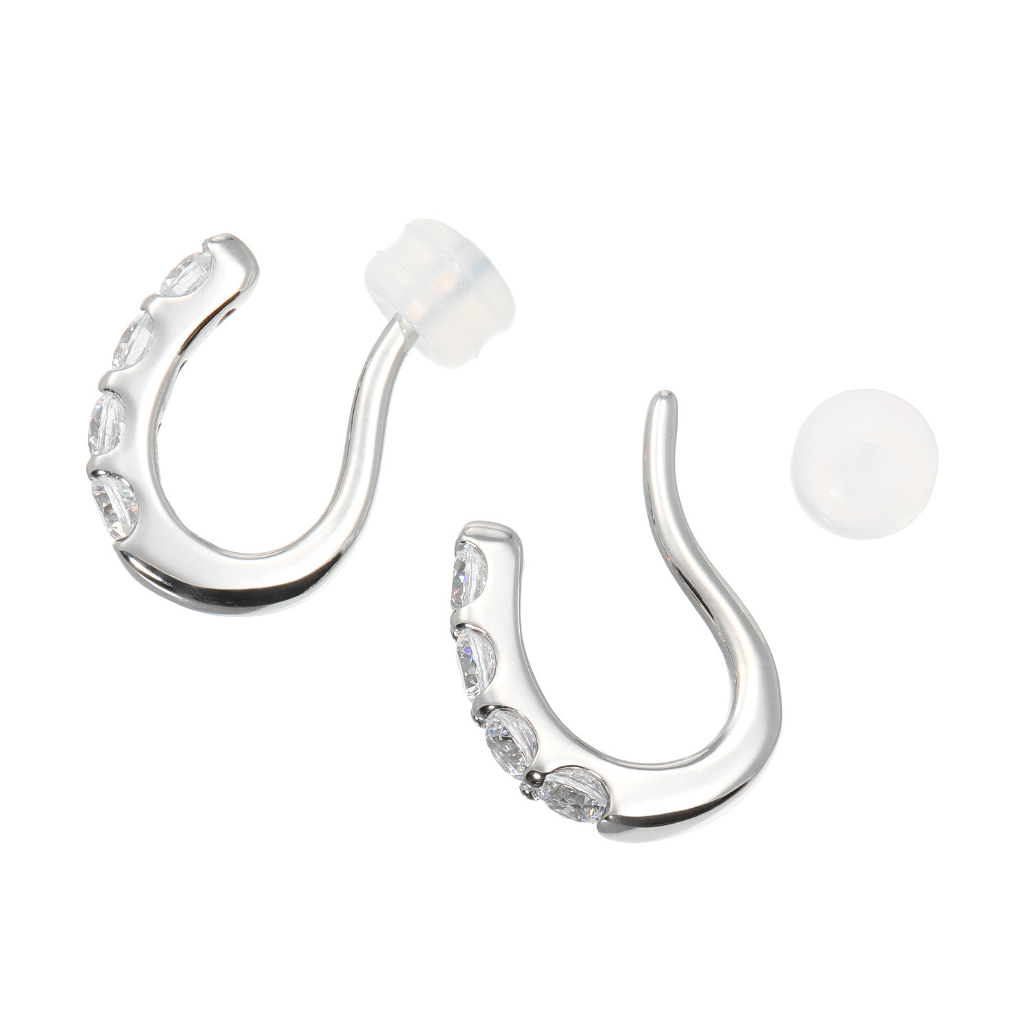 ステングレイス サージカルステンレス プレシオサ社製ＣＺ グラデーションライン ピアス／イヤークリップ